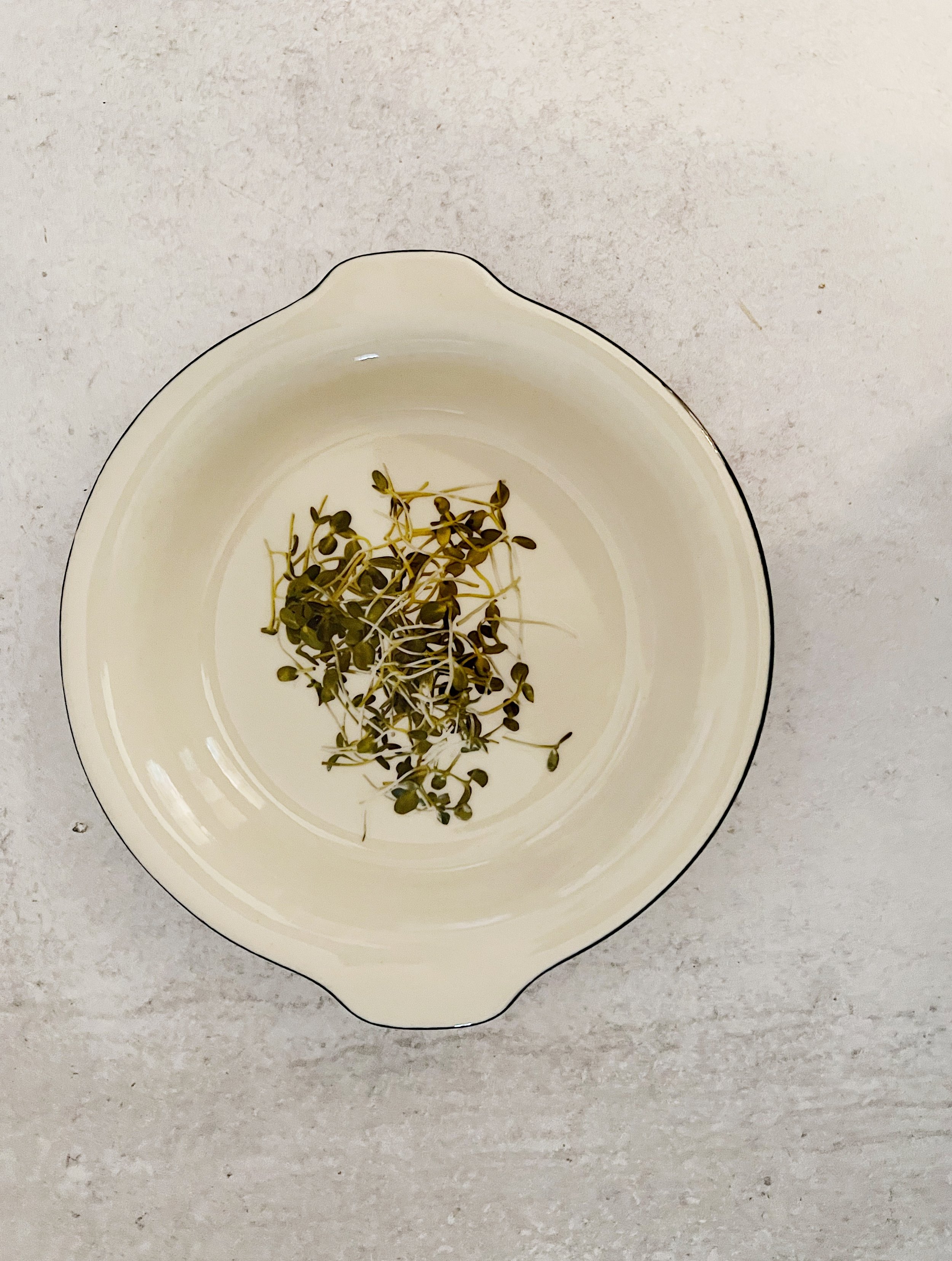 Vintage Radish Sprouts Ceramic Dish