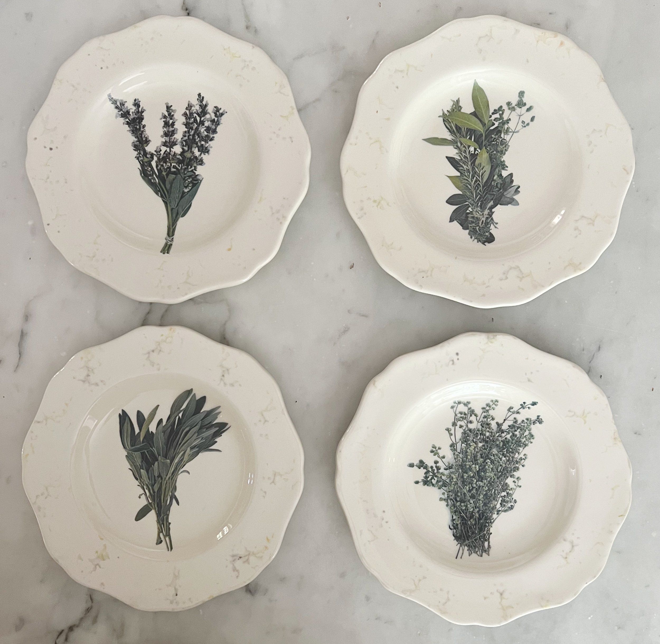 Set of Herb Ceramic Small Plates