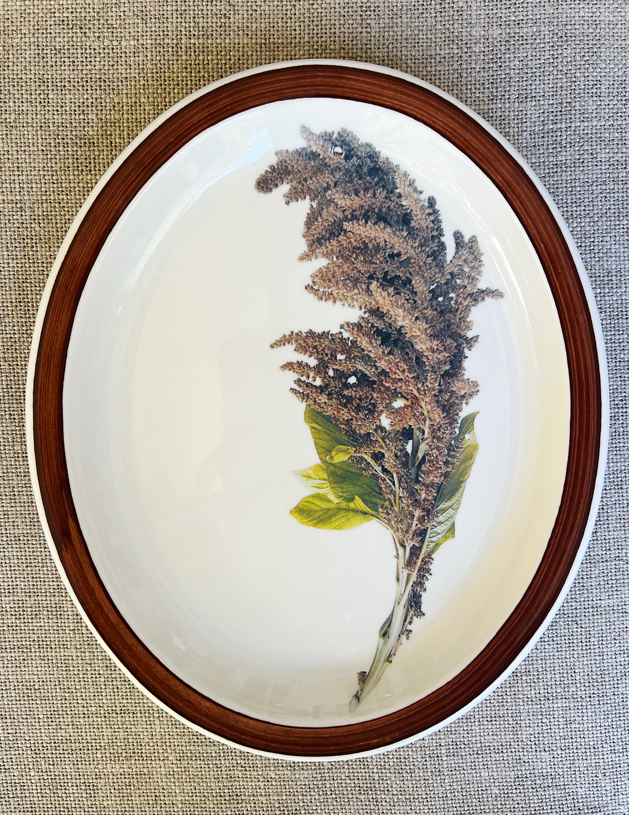 Vintage Amaranth Ceramic Oval Platter