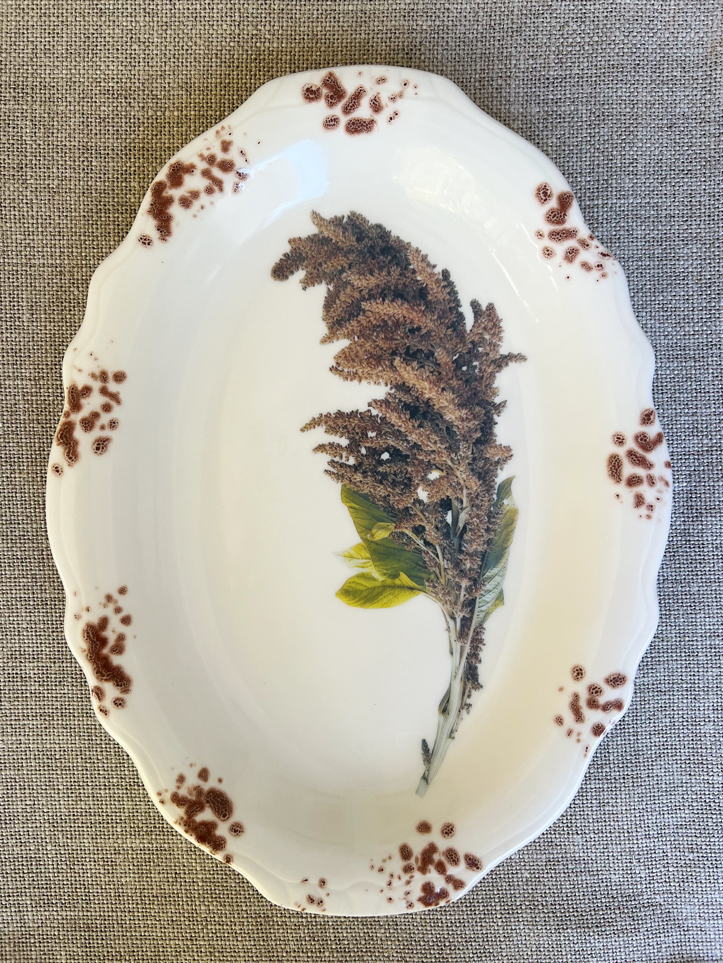 Vintage Amaranth Ceramic Oval Platter