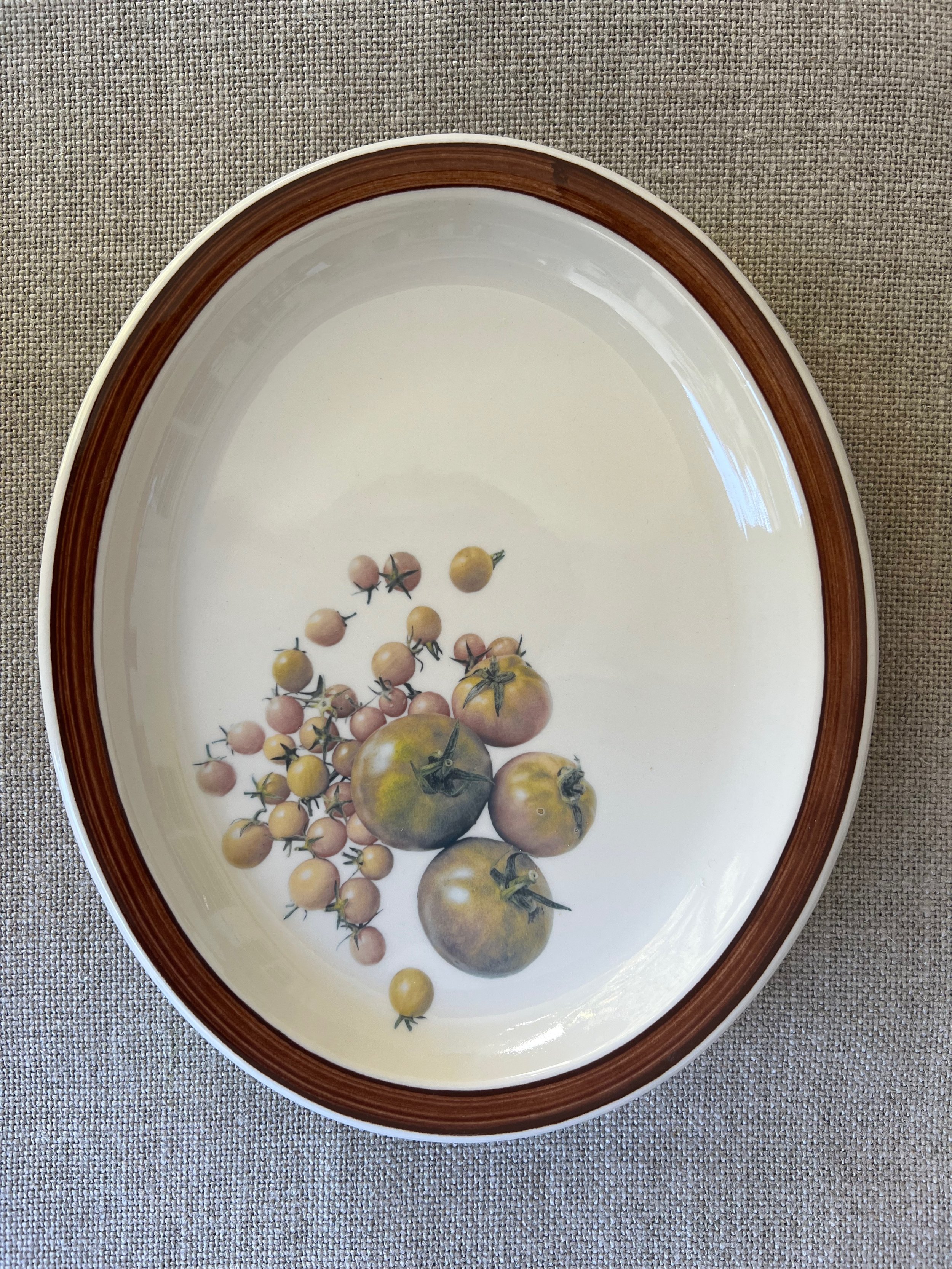 Vintage Heirloom Tomato Ceramic Oval Platter