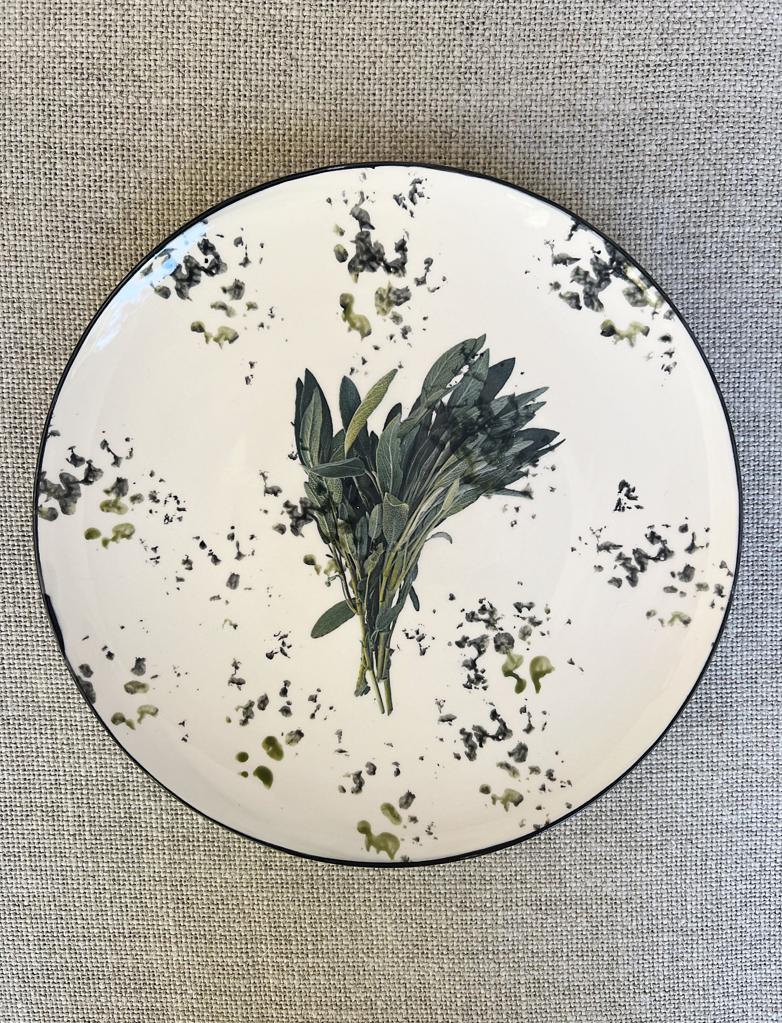 Sage Leaf Bundle Ceramic Small Plate