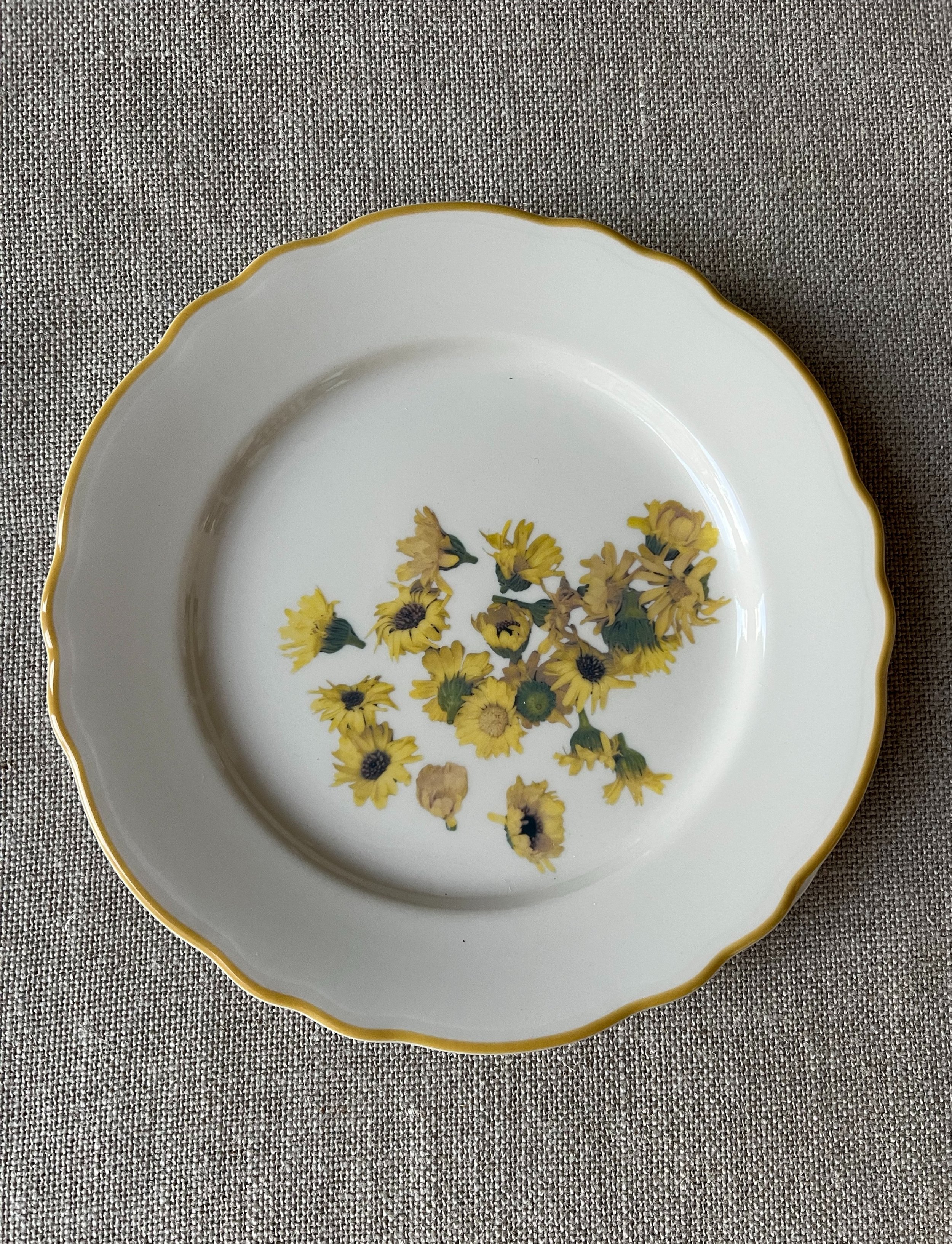 Vintage Calendula Ceramic Small Plate