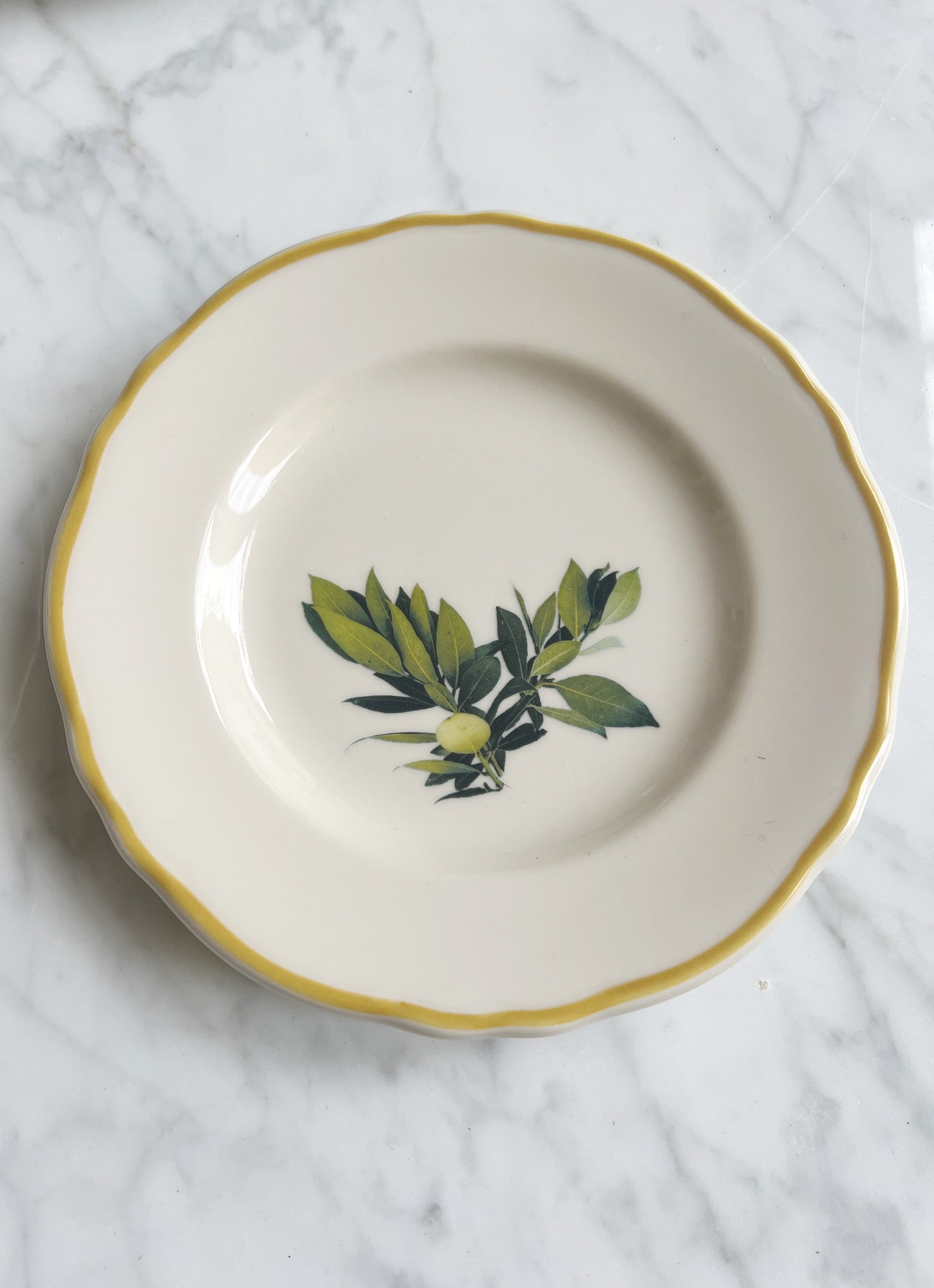 Vintage Bay Leaves Ceramic Small Plate