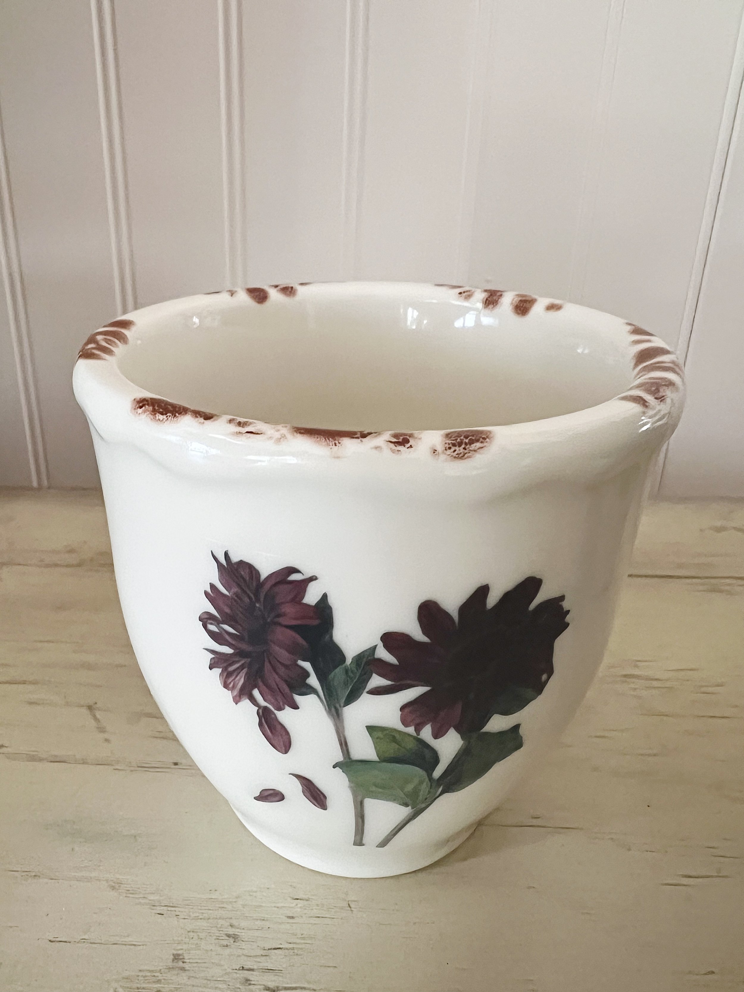 Vintage Floral Ceramic Large Mug