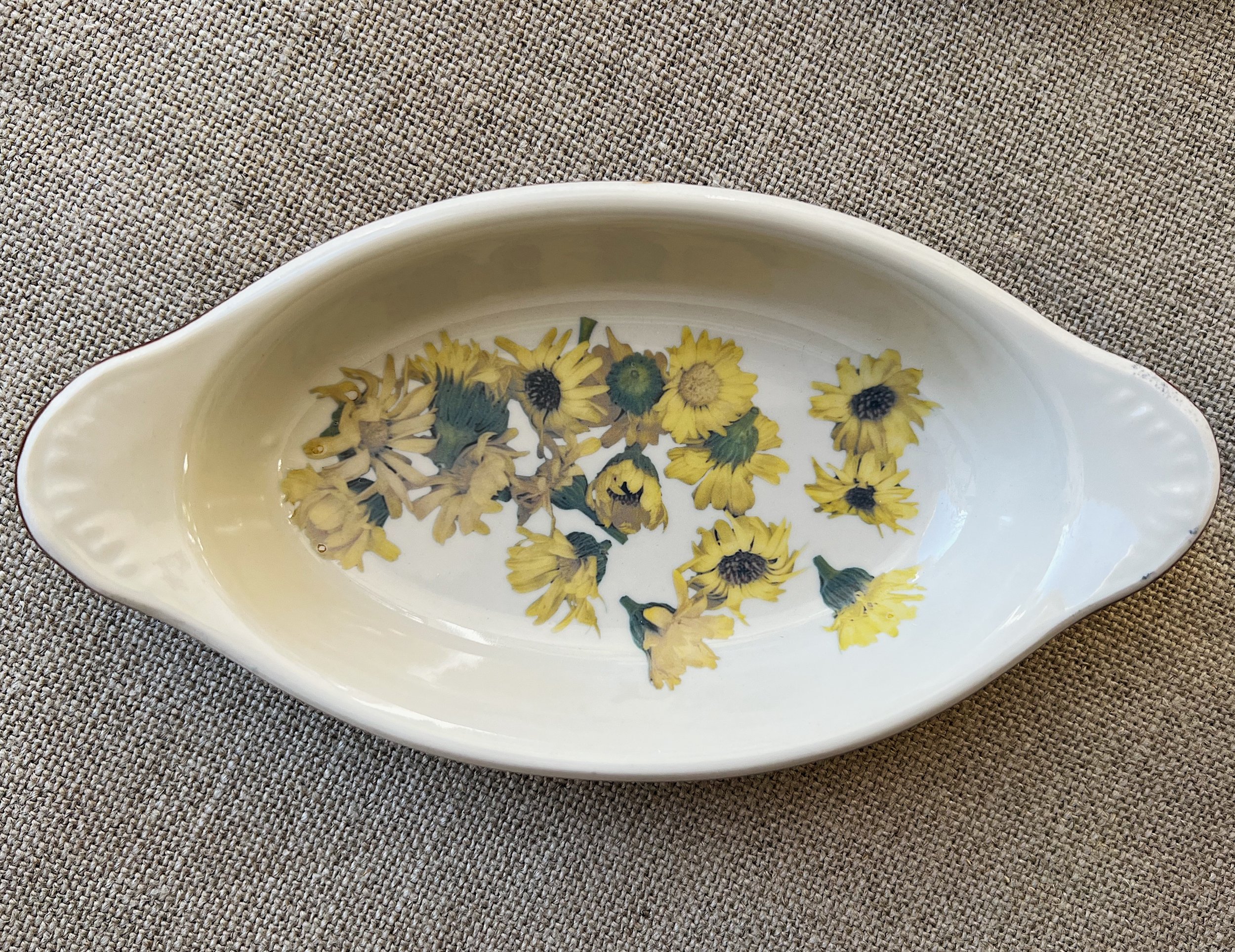 Vintage Calendula Ceramic Small Dish