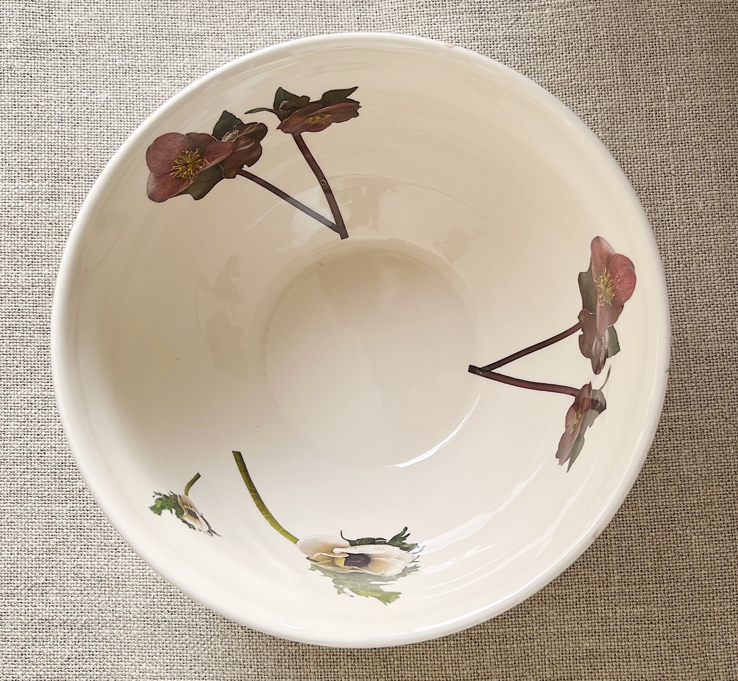 Hellebores and Anemones Ceramic Large Bowl