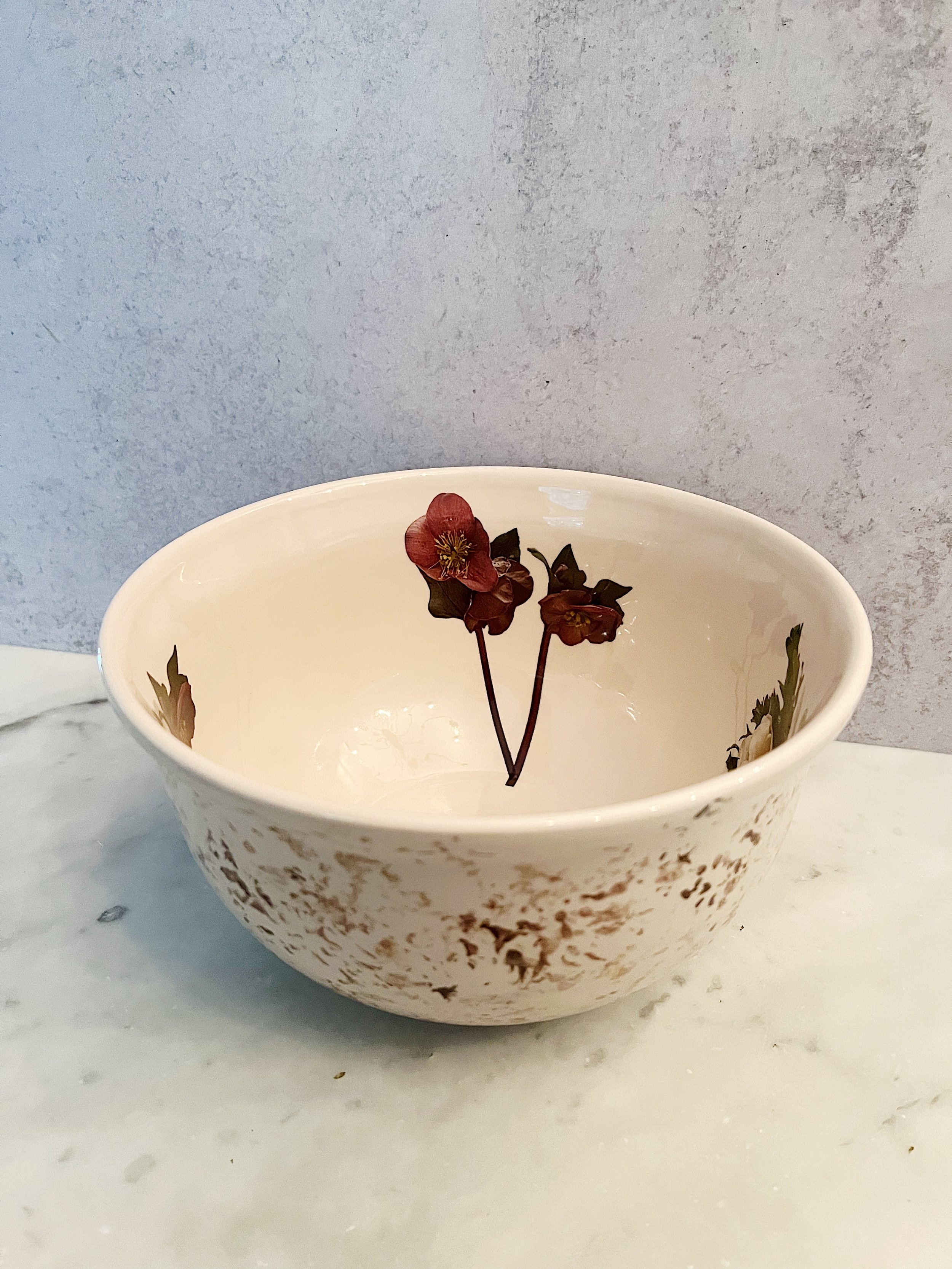 Hellebores and Anemones Ceramic Large Bowl