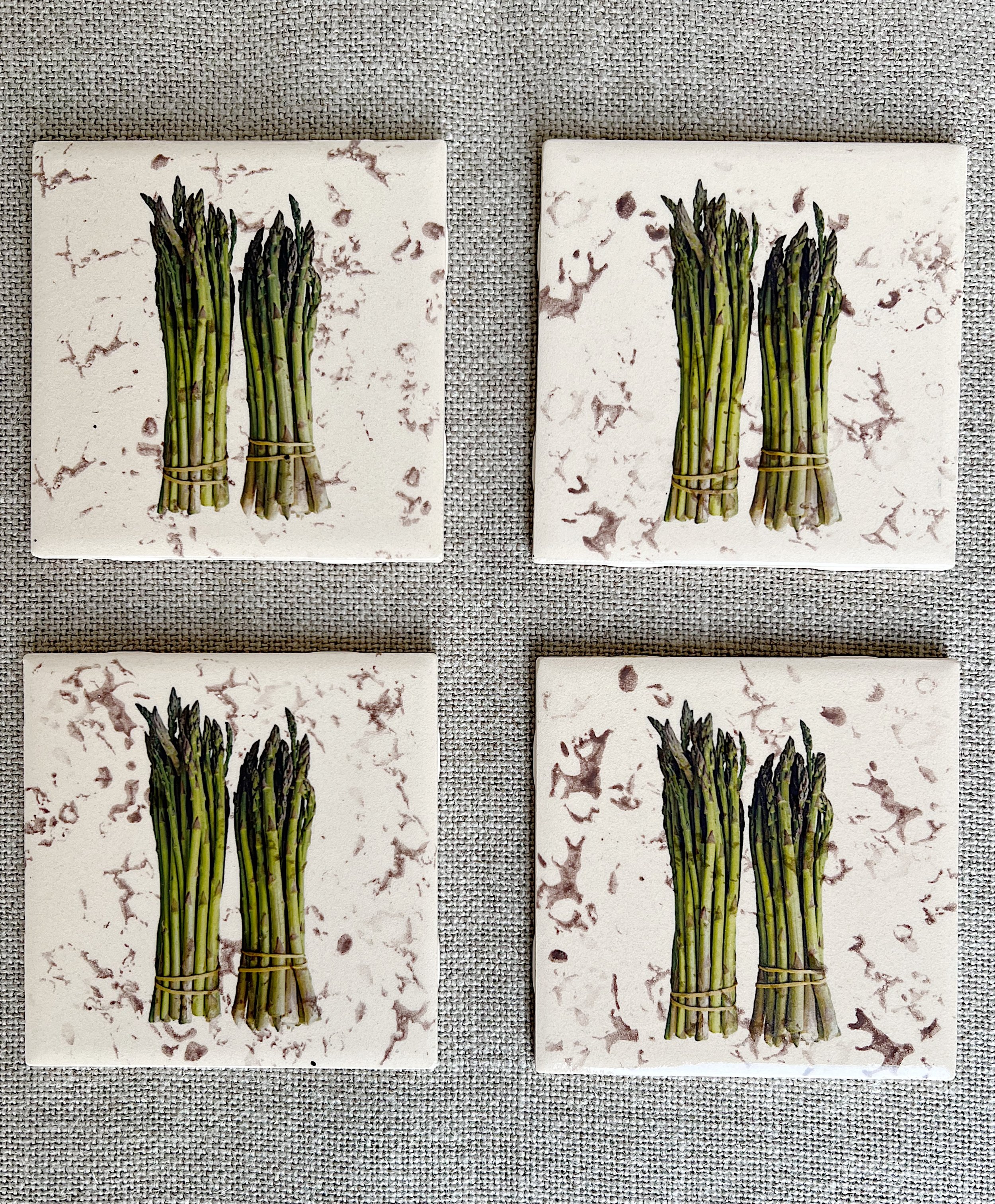 Asparagus Ceramic Set of Coasters