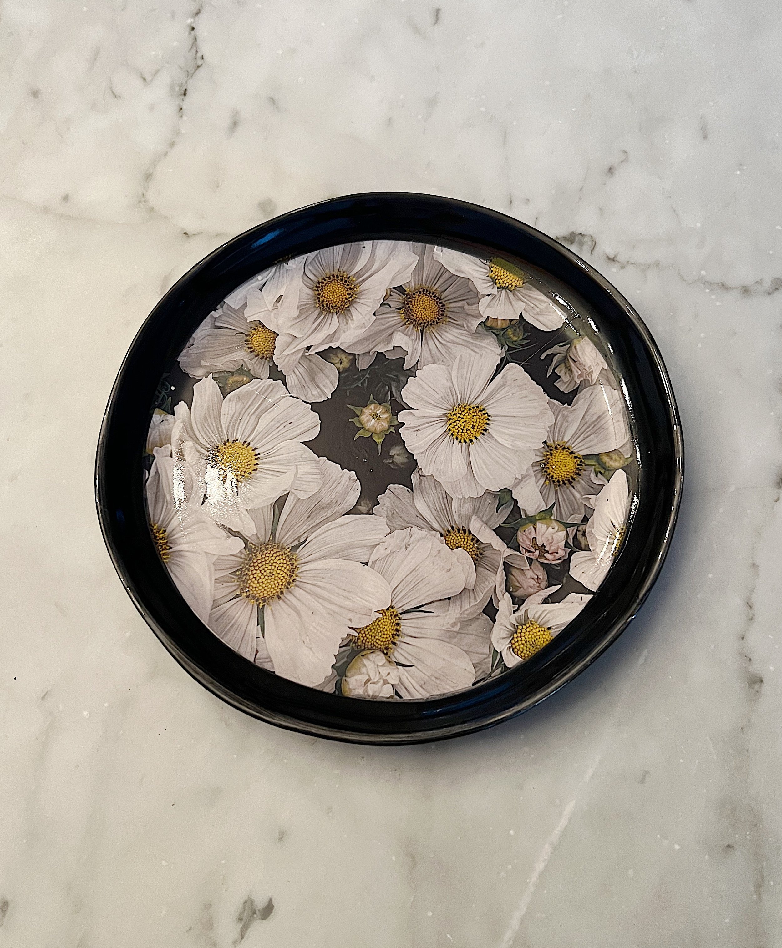 White Cosmos Ceramic Small Plate