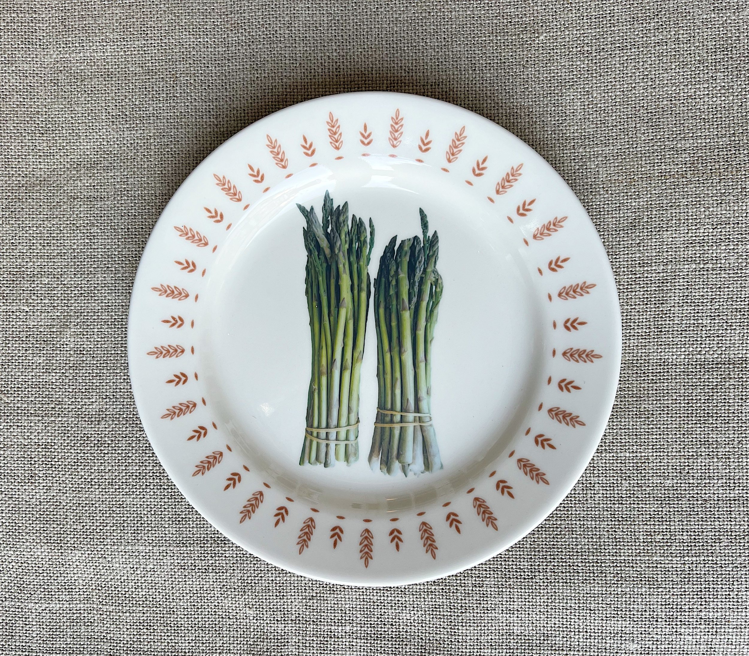 Vintage Asparagus Ceramic Small Plate