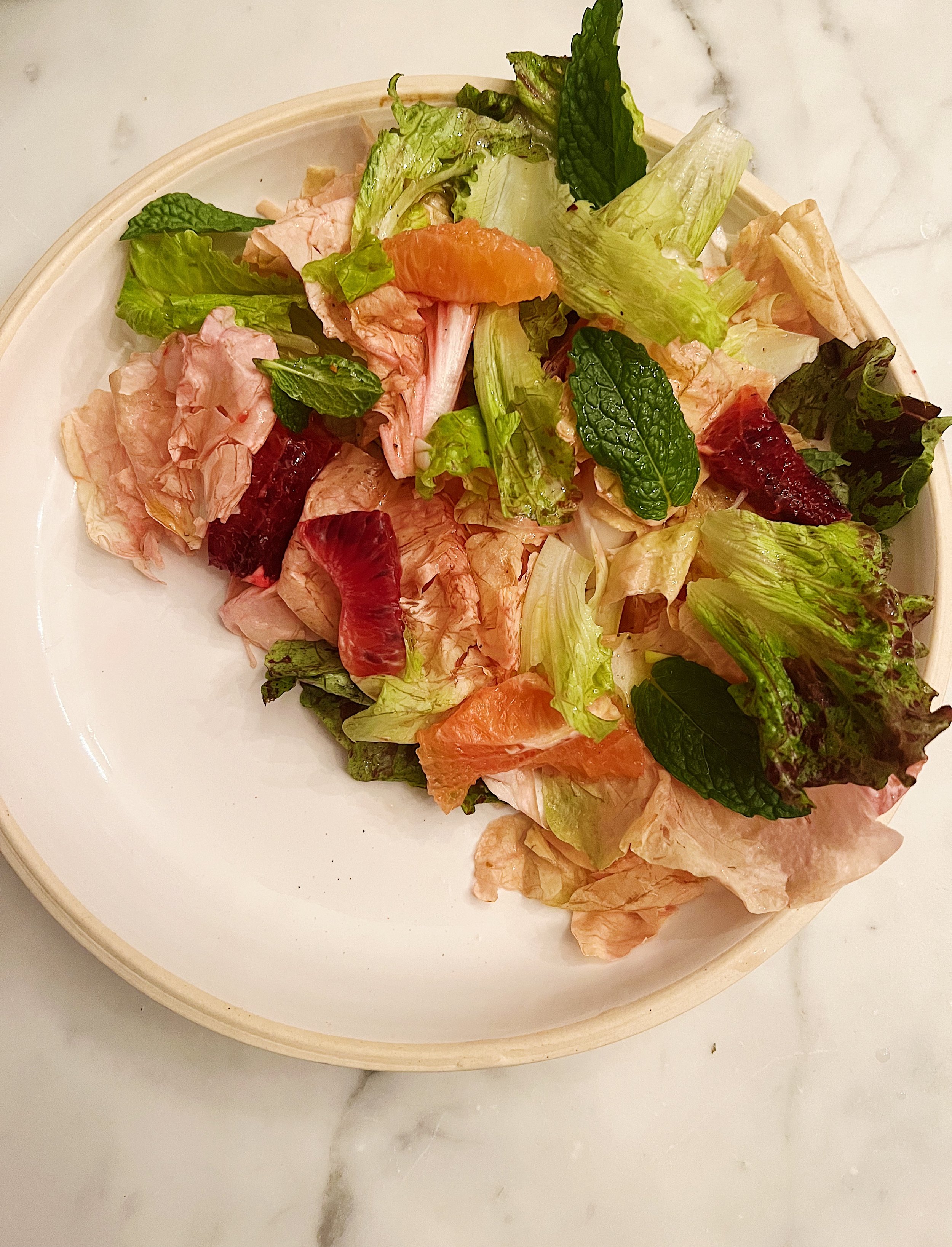 Citrus Salad with Pink Lettuce