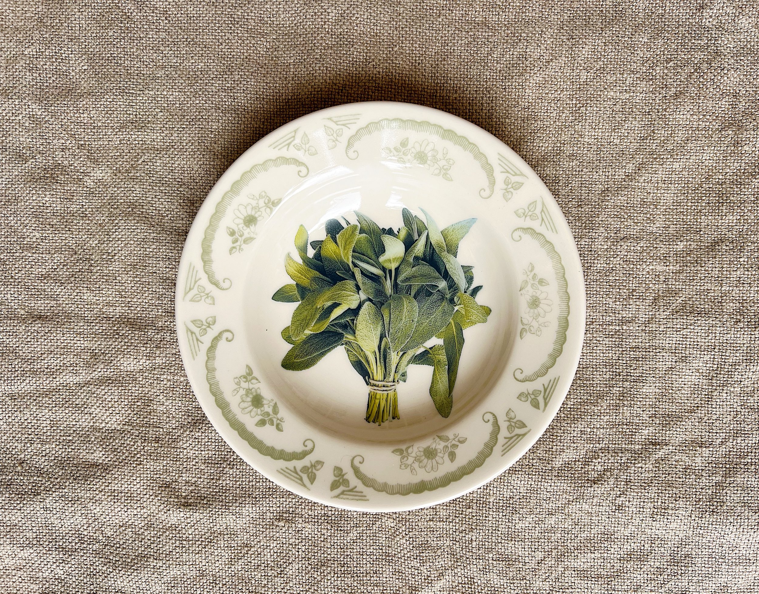 Vintage Sage Ceramic Small Plate