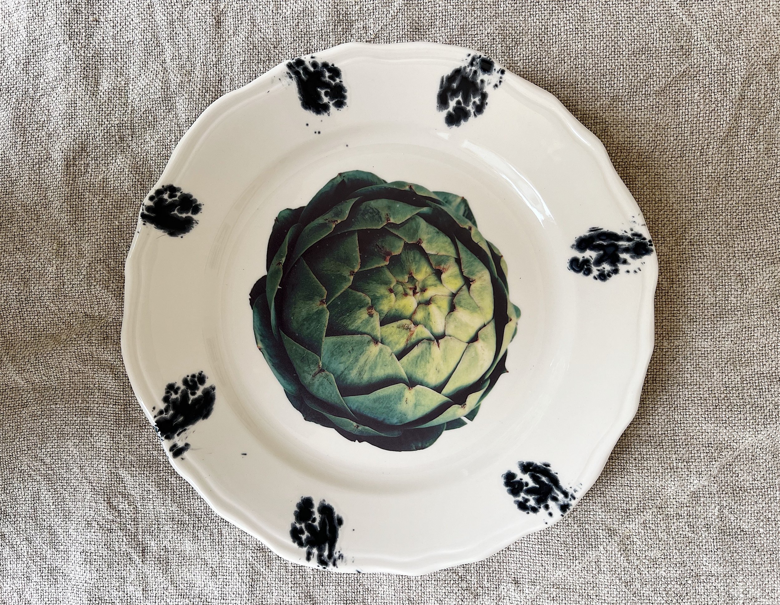 Vintage Artichoke Ceramic Large Plate