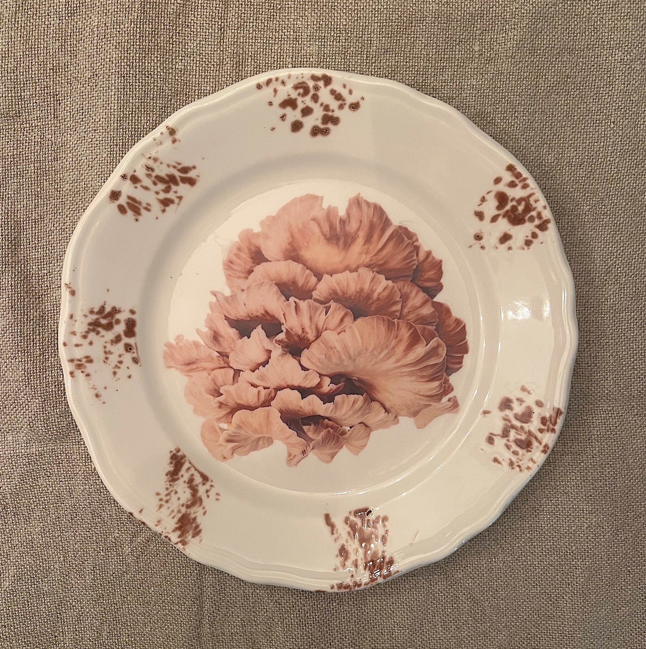 Vintage Mushroom Ceramic Large Plate