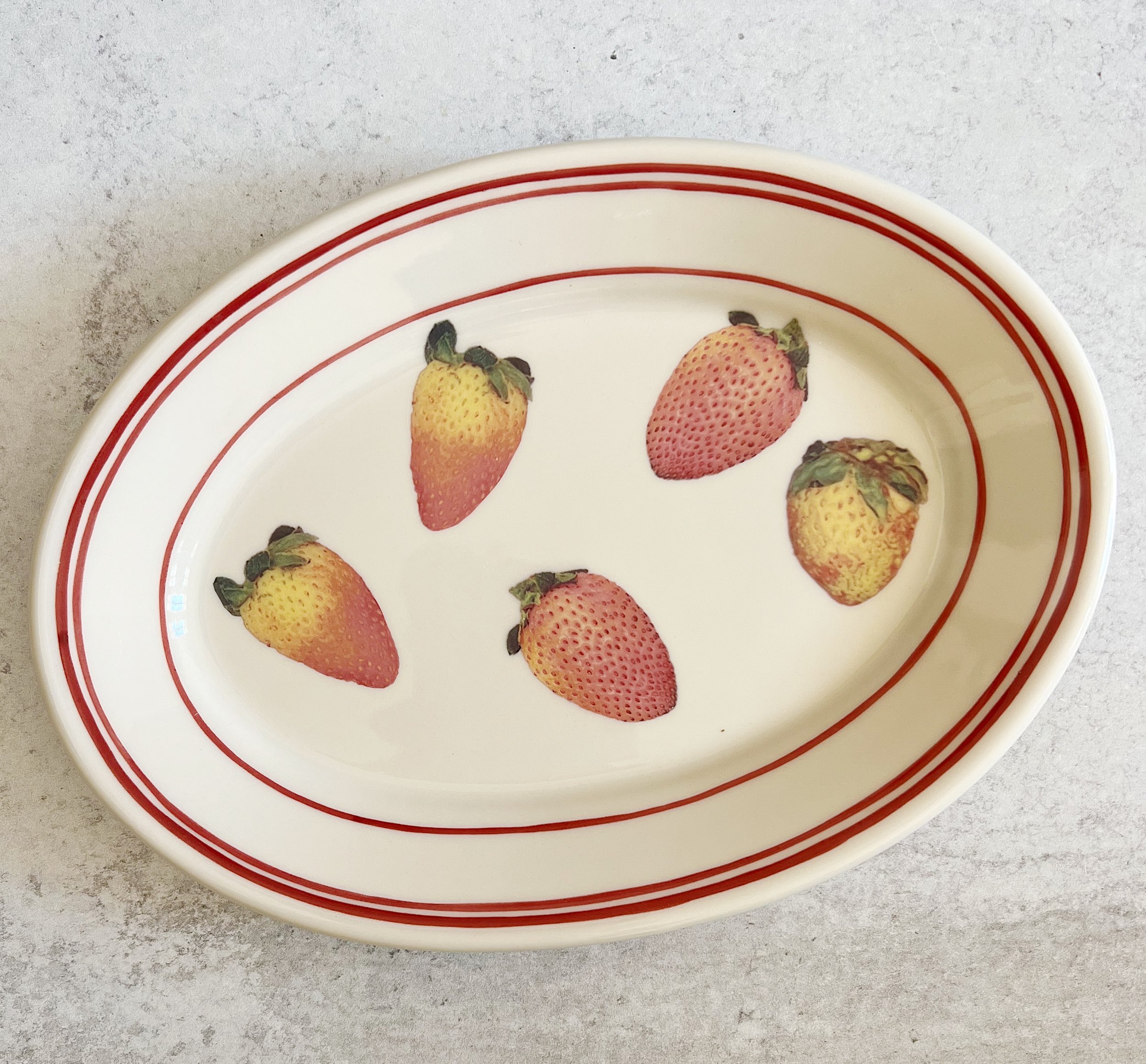Vintage Strawberry Ceramic Platter