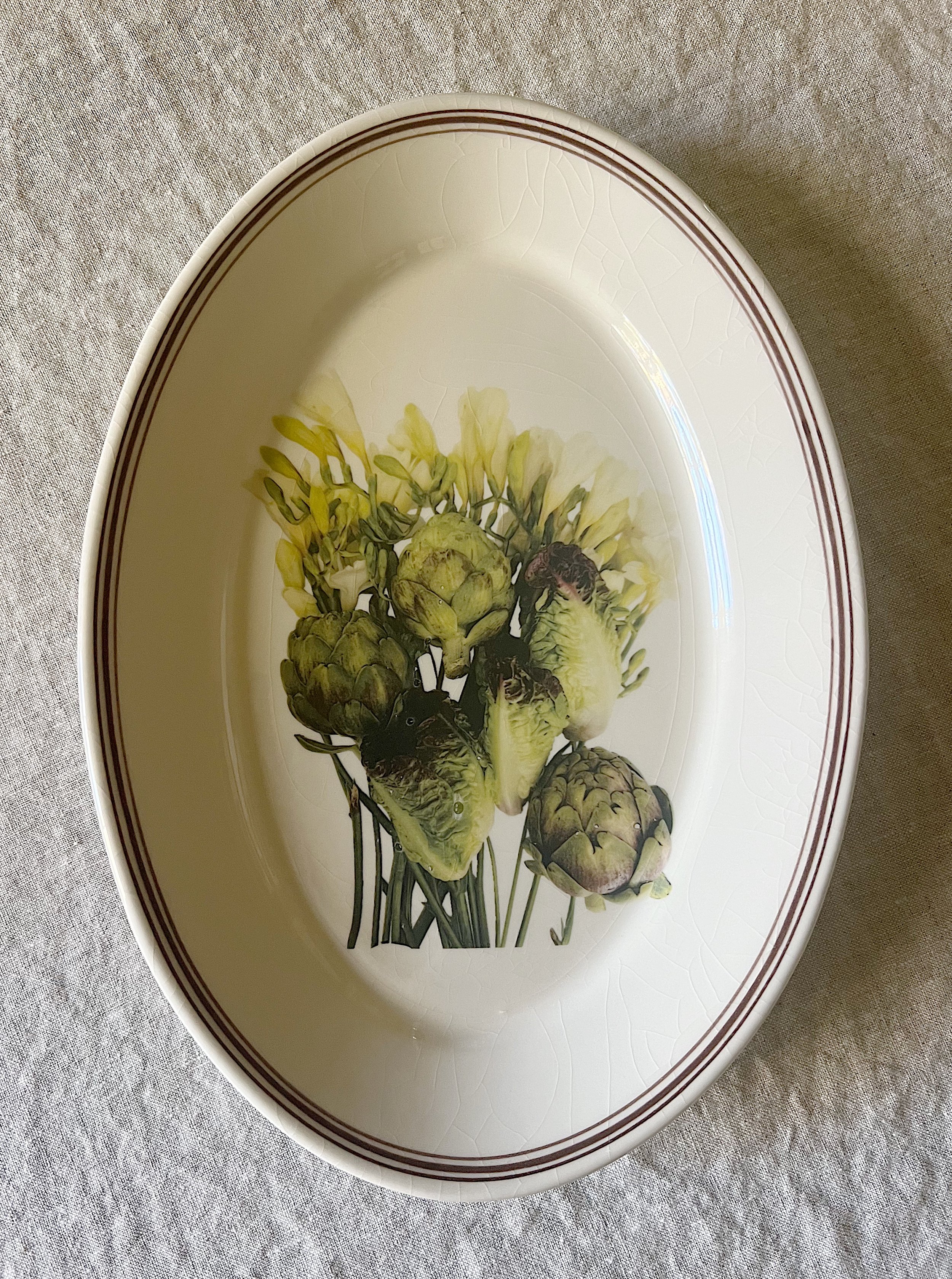 Vintage Farmers Market Gather Ceramic Platter