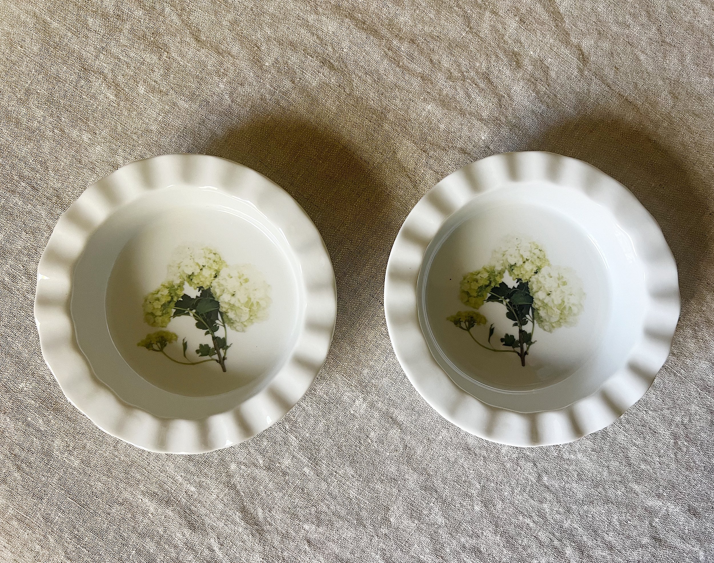 Vintage Viburnum Ceramic Small Pie Dishes