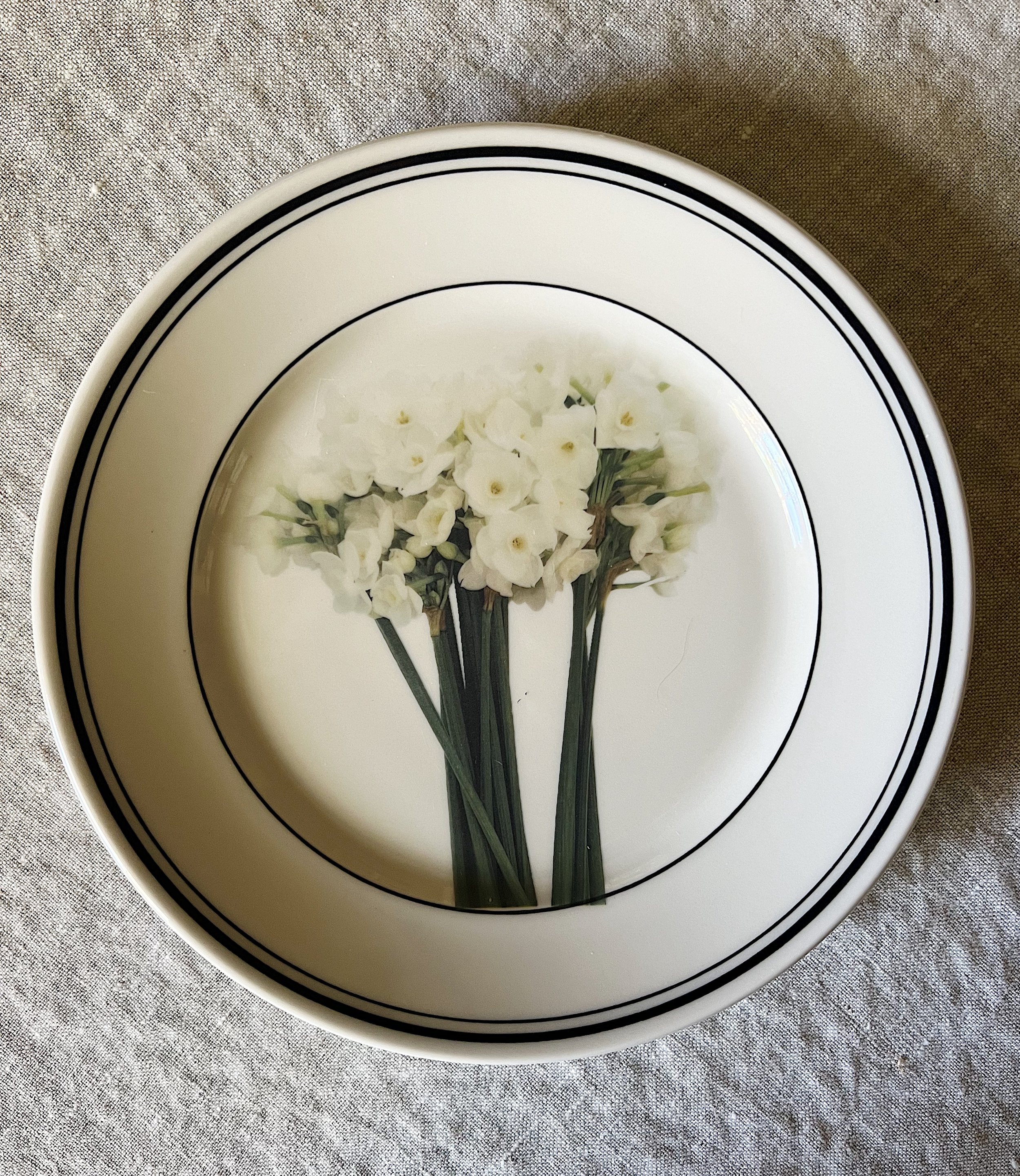 Vintage Paper Whites Ceramic Small Plate