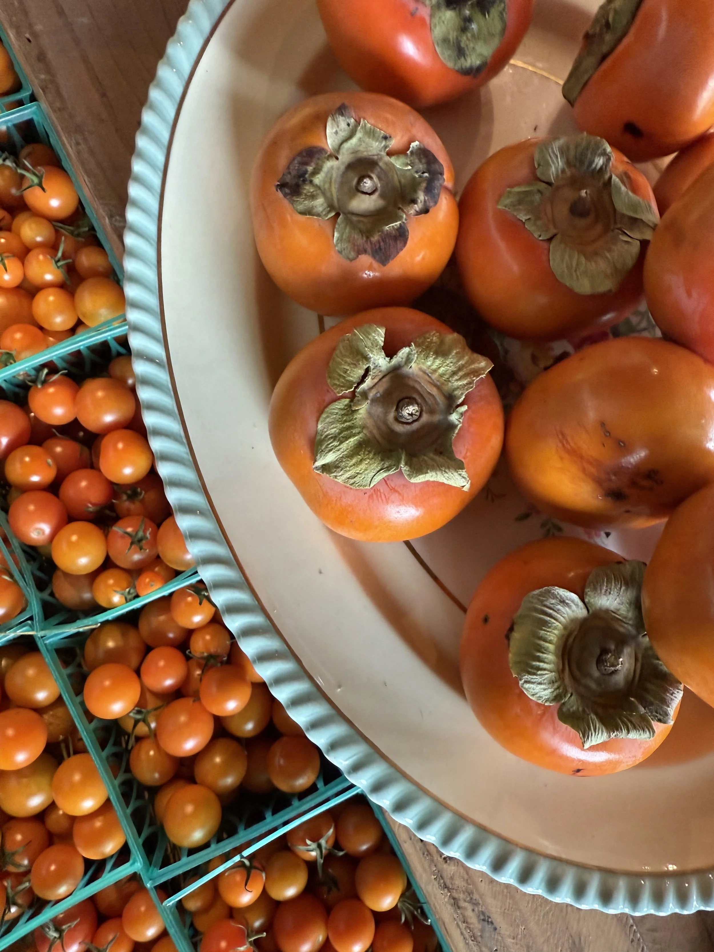 Persimmons and Cherry Tomatoes
