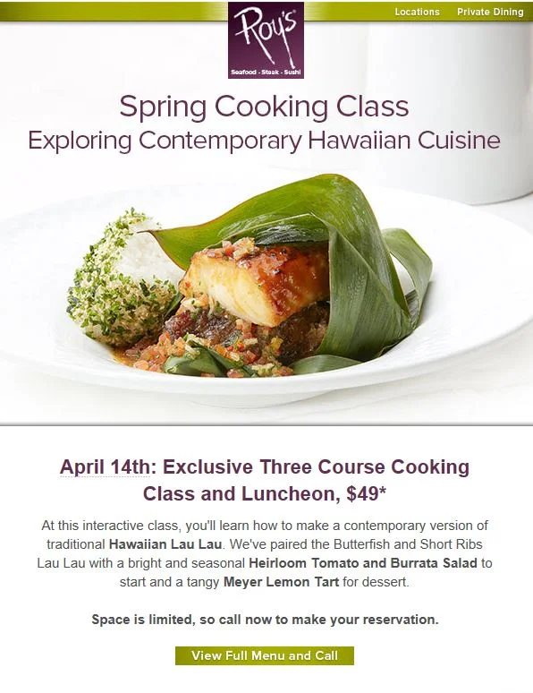 Discover Contemporary Hawaiian Cuisine At Roy's Restaurant SF Spring Cooking Class