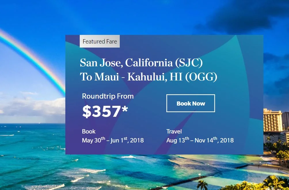 Hawaiian Airlines Roundtrip Fares from the U.S. Mainland to Hawaii