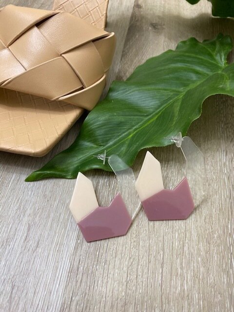 (Pink) Geometric Style Earrings