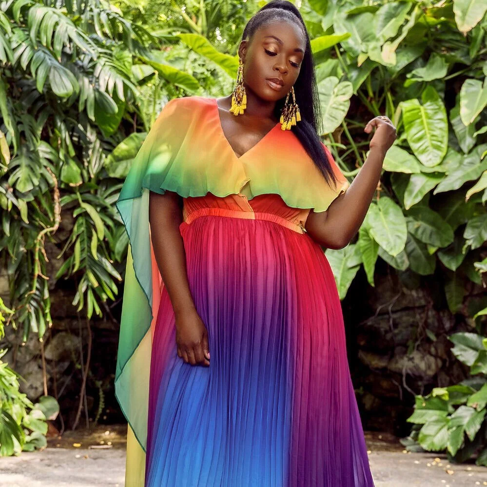 Just the right shades of PERFECTION!
Shop our End Of The Rainbow Maxi Dress online! #FLYish