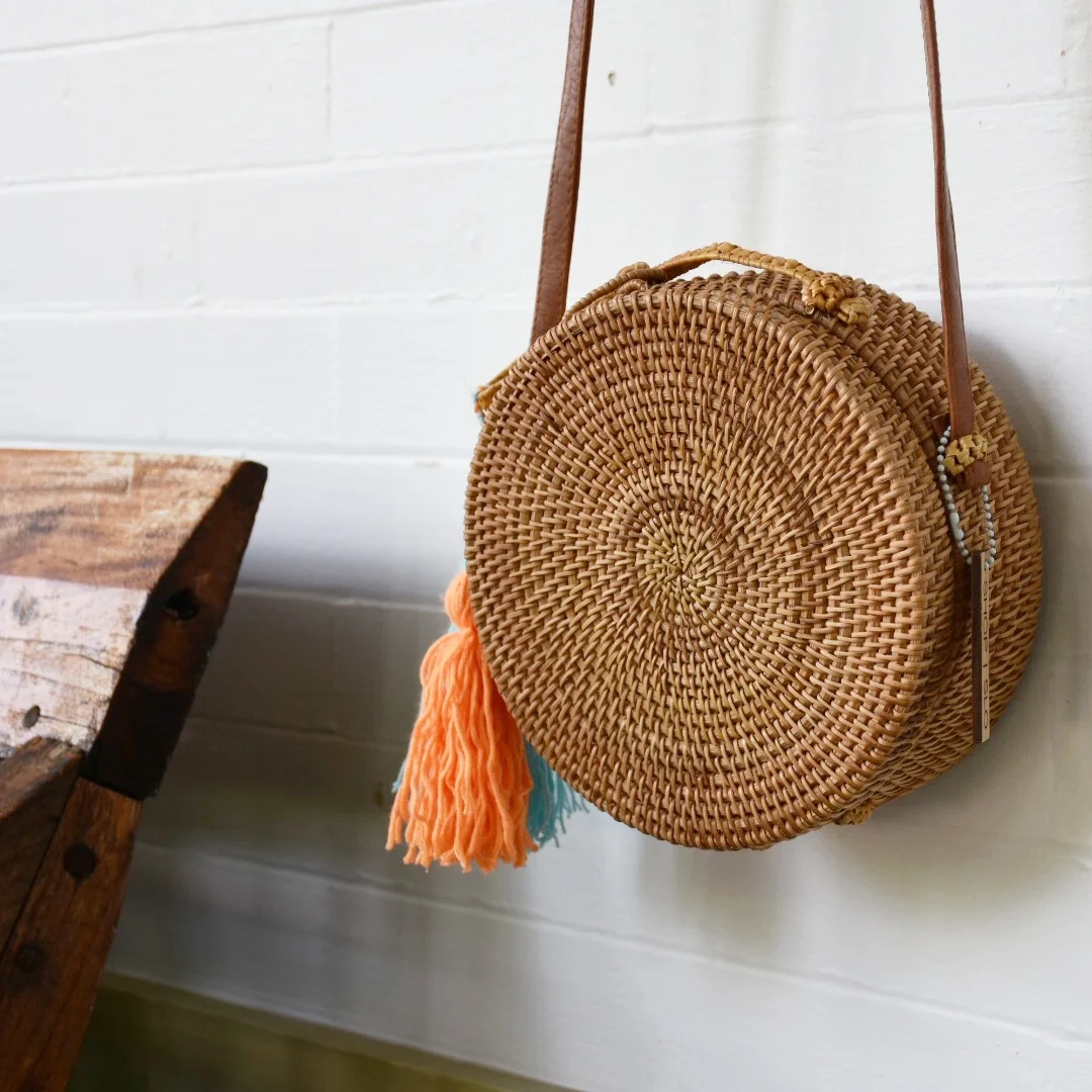 rattan handbag wicker crossbody shop slo