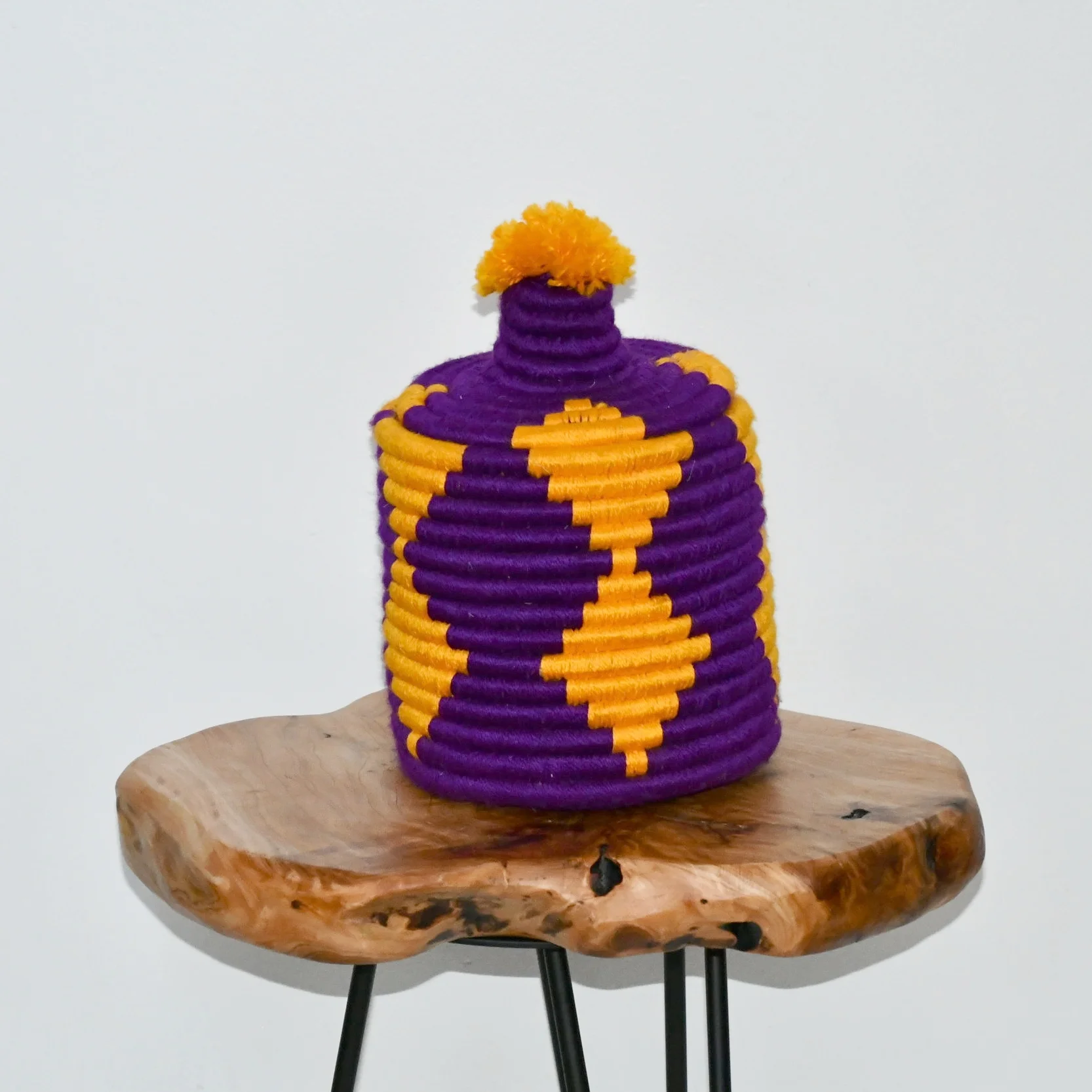 moroccan wool basket storage handmade