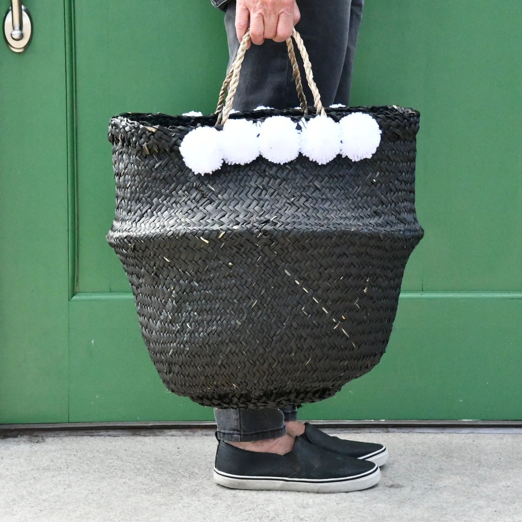 SHOP SLO seagrass belly basket white sustainable