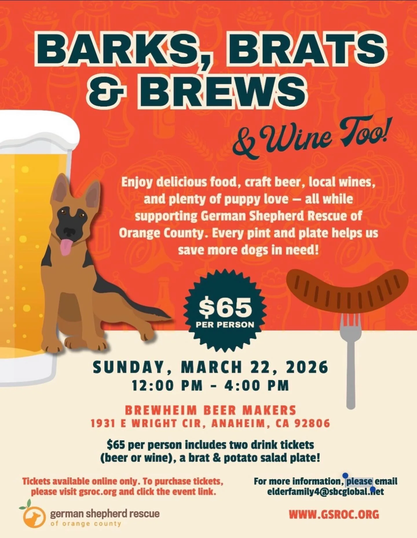 @gsrocdogs works tirelessly to save lives. Please consider supporting them at this fun event on Sunday, March 22. #germanshepherd #dog #beer #savealife #makeadifference