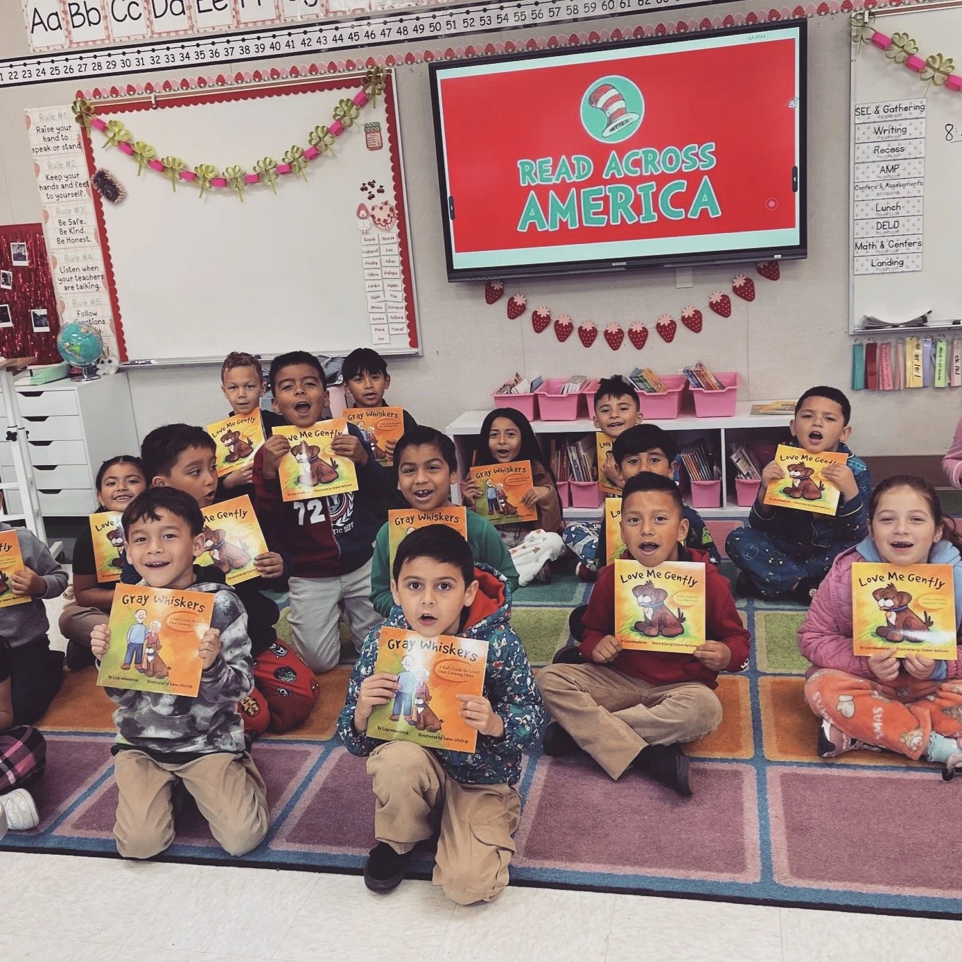 Inspiring kindness and encouraging literacy. We're always happy to see our books used in classrooms for Read Across America! Thank you to @bakersfield_spca for your amazing efforts in the community. #humaneeducation #literacy #booksforkids #dogsofins