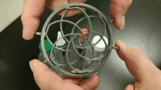 Compliant design is adaptive by nature. In this clip, the iris demonstration device is shown to adapt in size and grip different objects. 