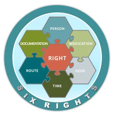 ( Source ) Sidenote: I kind of feel old because when I was in nursing school there were still only 5 rights of medication administration that were popular. The first time I heard a nursing student say something about 6 rights I was like…..