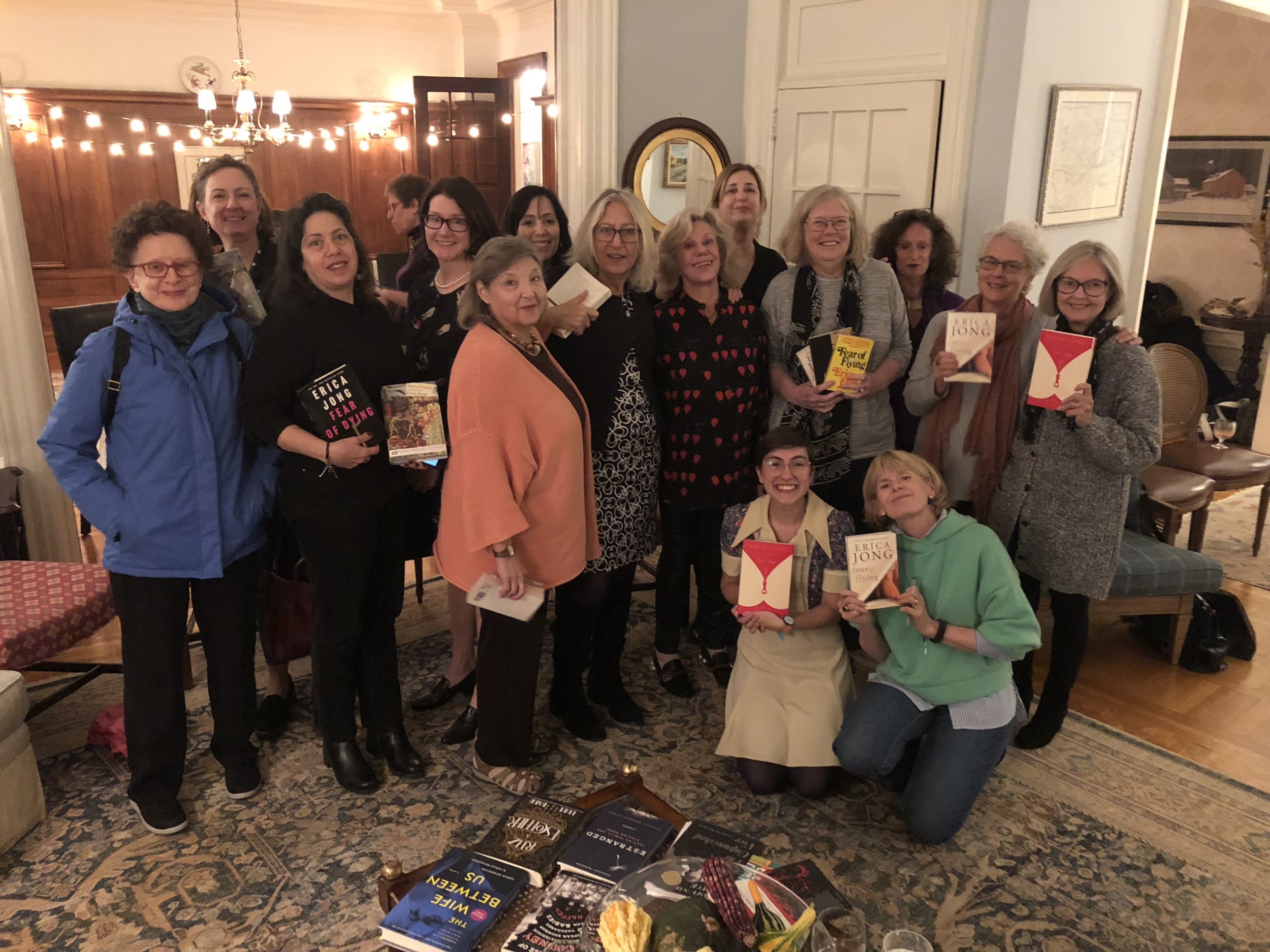 Erica Jong at her book group for FEAR OF FLYING.