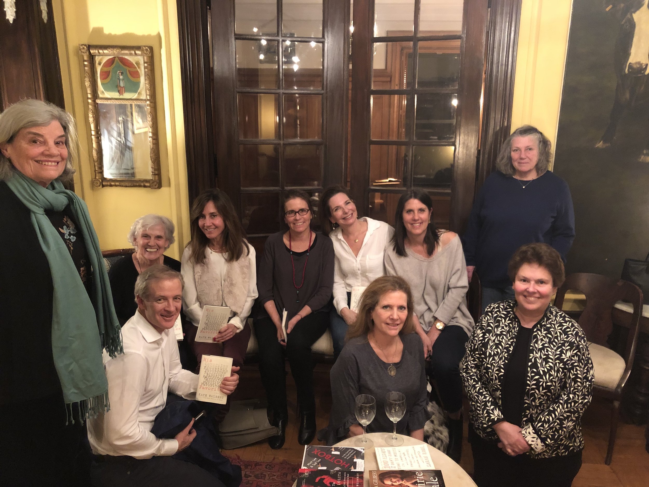 Novelist Kate Walbert at her book group for HIS FAVORITES
