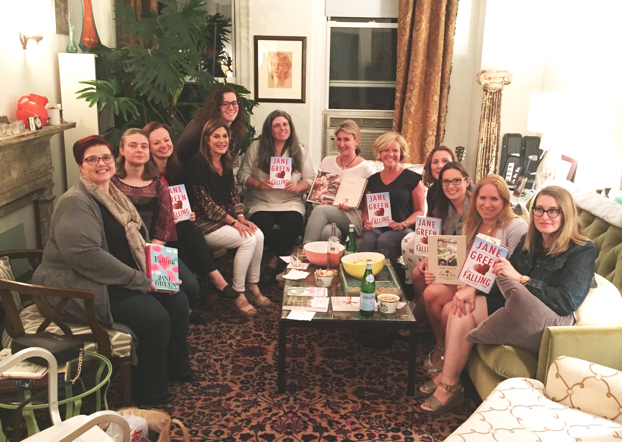 Novelist Jane Green with a group of fans