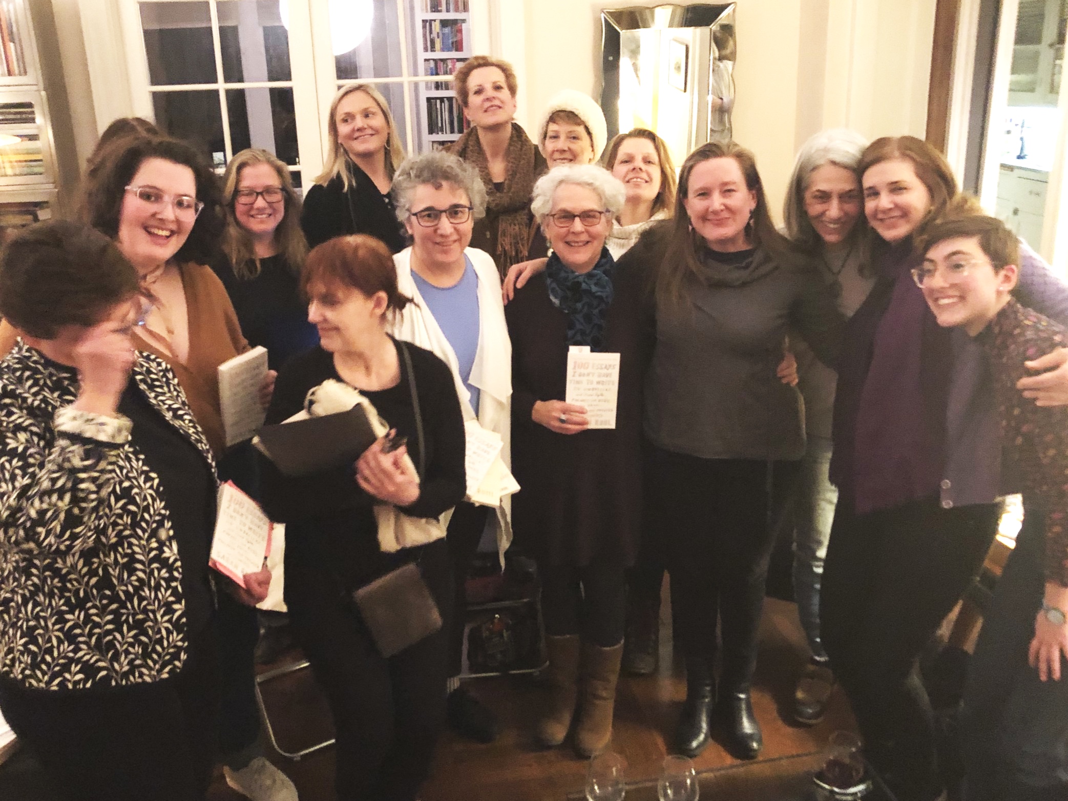 Sarah Ruhl, fourth from right, at her Pop-Up Book Group