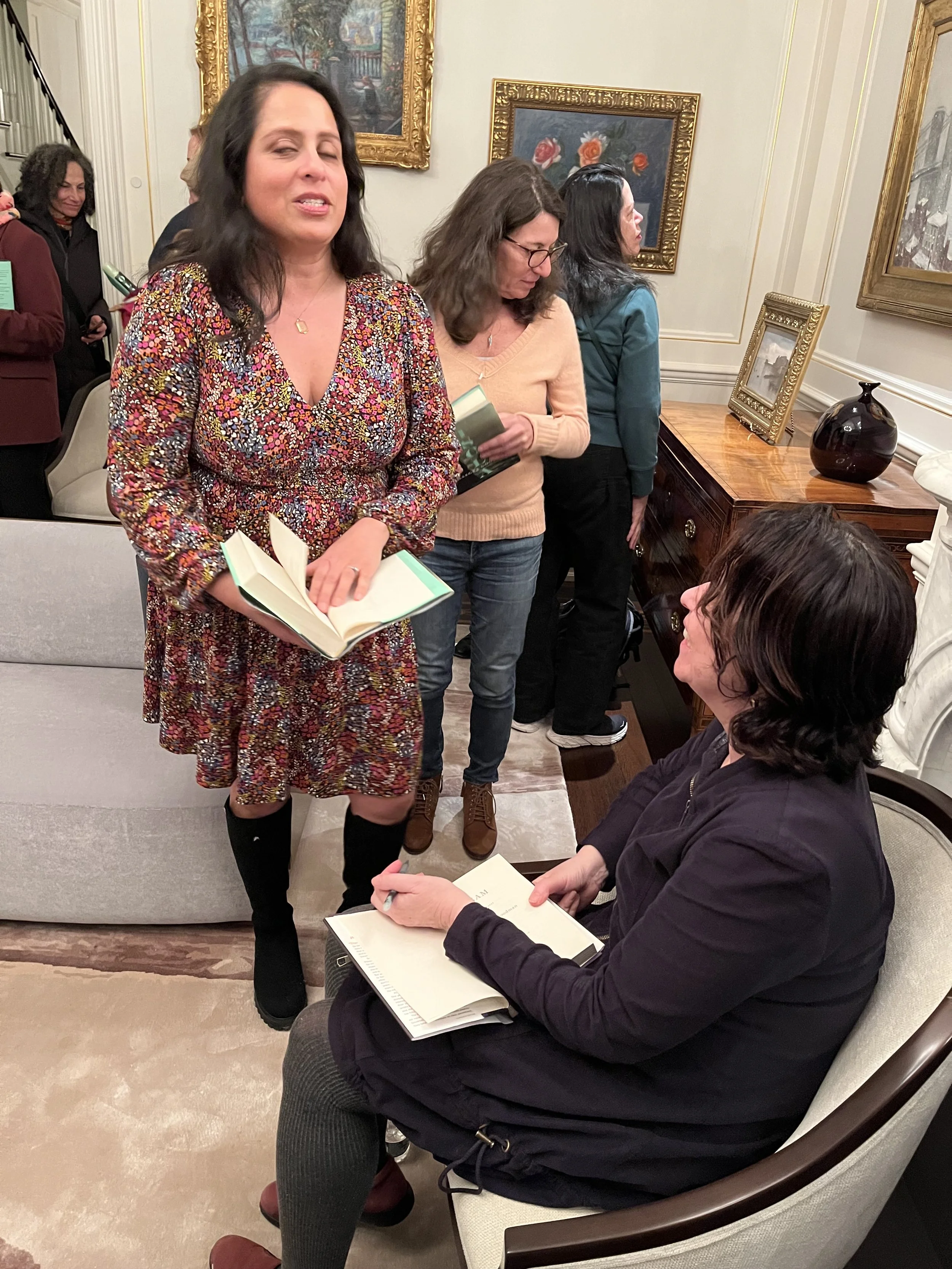 Allegra Goodman at her book group for ISOLA