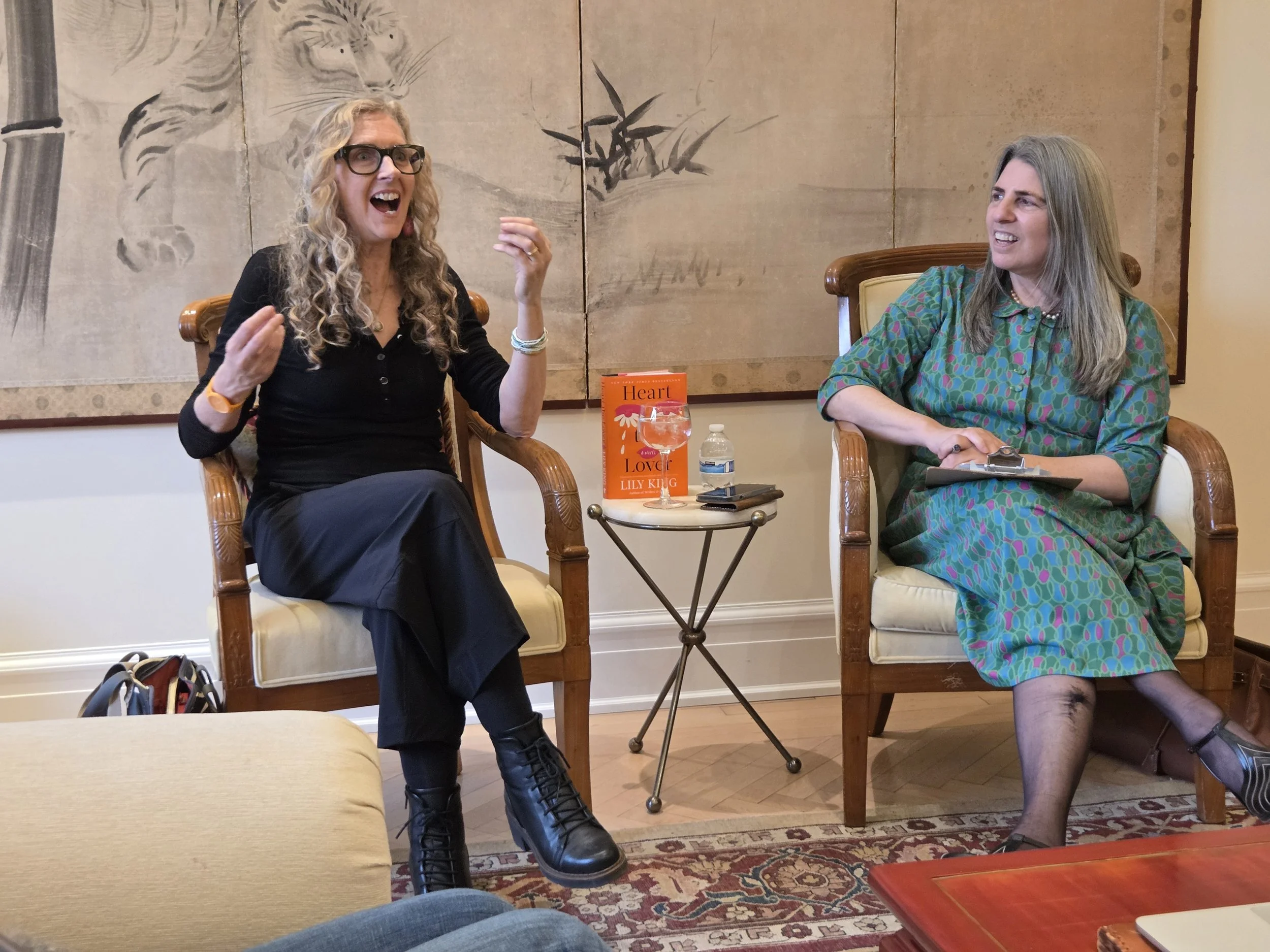 Lily King at her book group for HEART THE LOVER