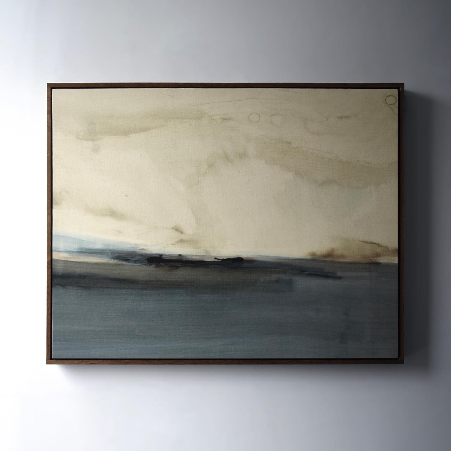 &ldquo;Scremerston&rdquo; 70 x 55cm, framed in fumed Scottish oak. Available to buy, please enquire for more information. *Sold*

This piece began as a colour study of the sea from a stormy day back in February. A spectrum of inky blues and aqua gree