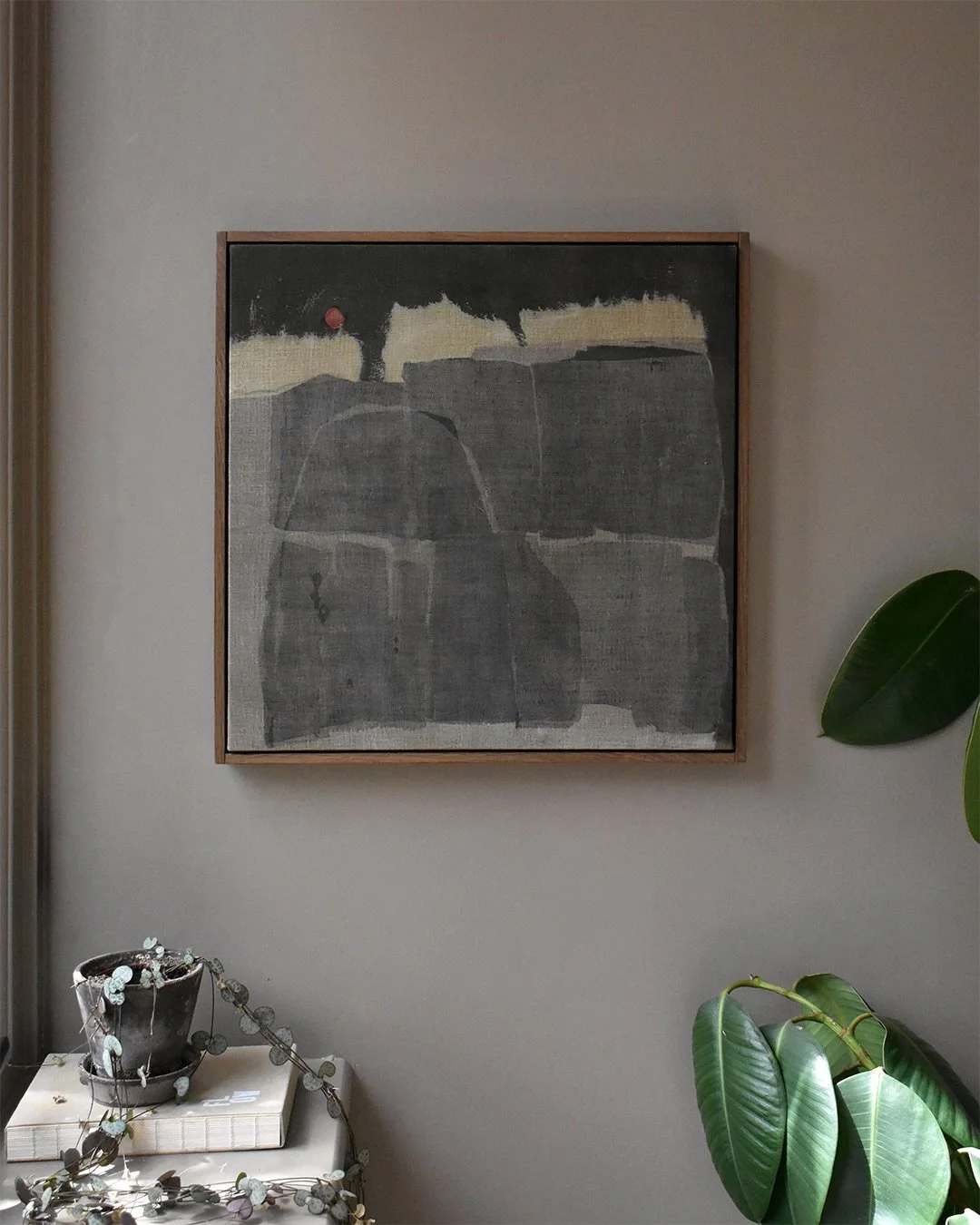 &ldquo;Monolith&rdquo; 45 x 45cm, framed in fumed Scottish oak. Available
