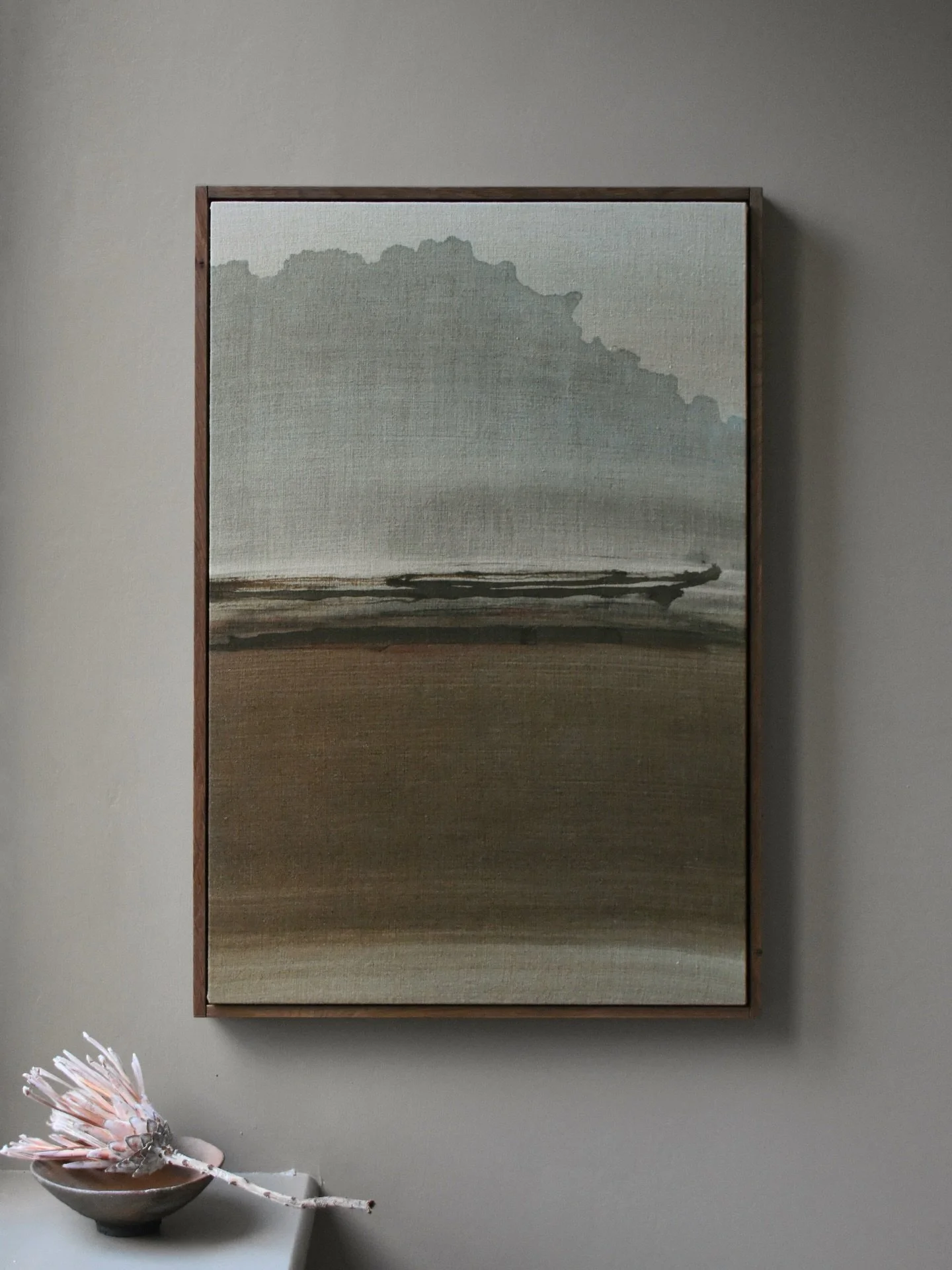 &ldquo;Bostadh&rdquo; 40 x 60cm, framed in fumed Scottish oak. Sold. 

Memories of Lewis, sea-washed greens and black fractured rock 🌊