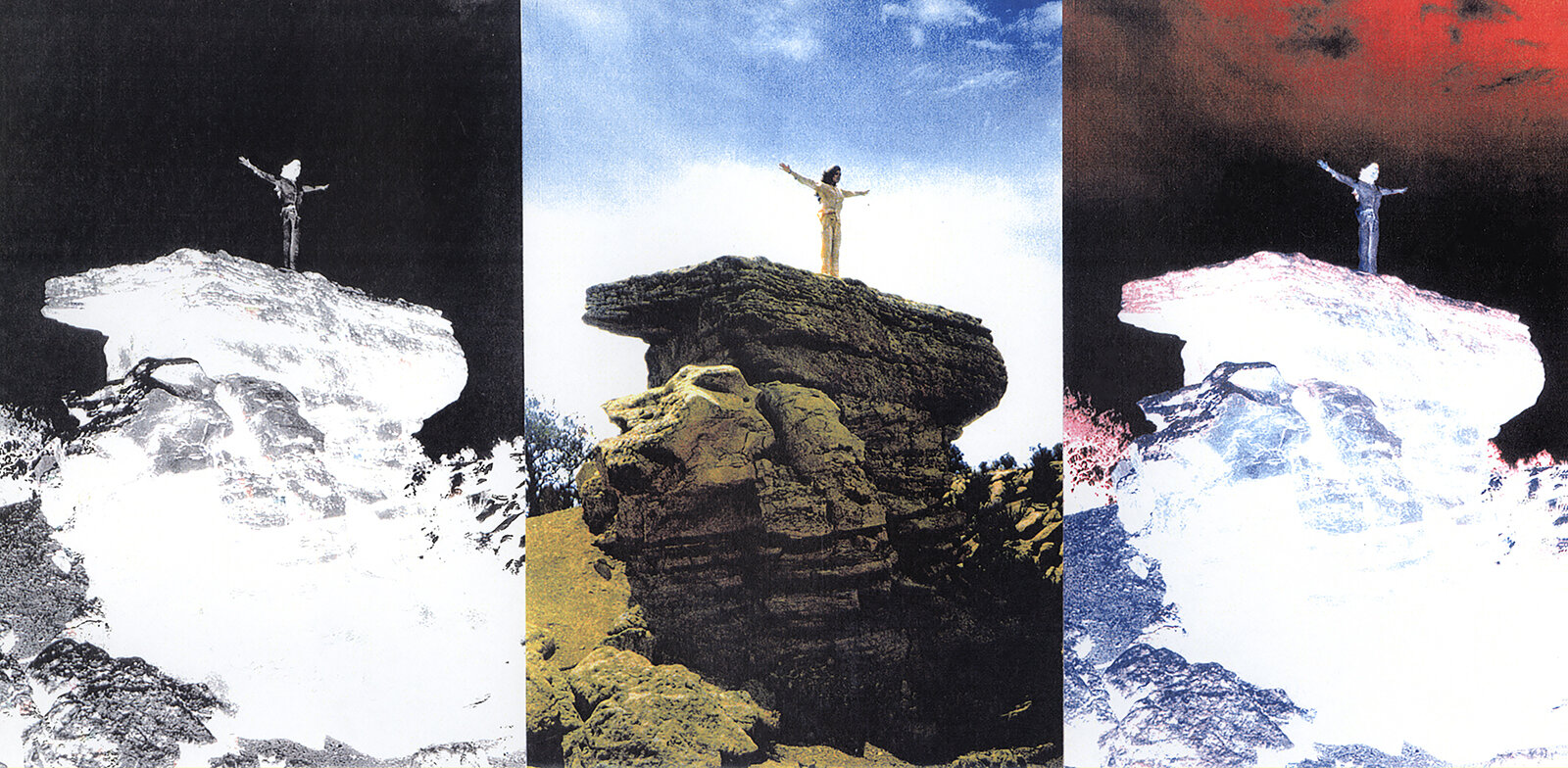FLAG, HOPI JUMP PostCards to Teddy Roosevelt While Thinking of Yves Klein Series, 1995-96 Dawn DEDEAUX 300 1600pixWEB.jpg