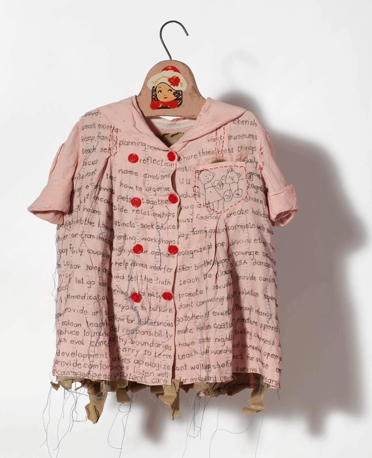 Merill Comeau&rsquo;s poinantly beautiful piece, &ldquo;Mother, They, Daughter&rdquo; includes lists of what she wishes she&rsquo;d received from her mother and considers how we choose to mother own children. Vintage handmade girl&rsquo;s dress, groc