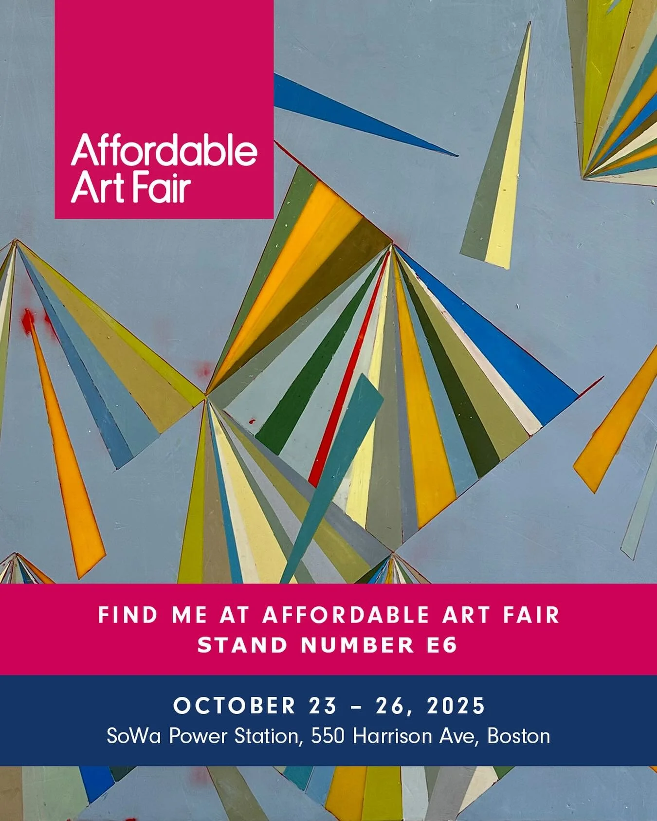 I&rsquo;m very excited to have some of my newest paintings shown at @13forest, Stand E6 at the @affordableartfairboston next weekend!  October 23rd-October 26th.