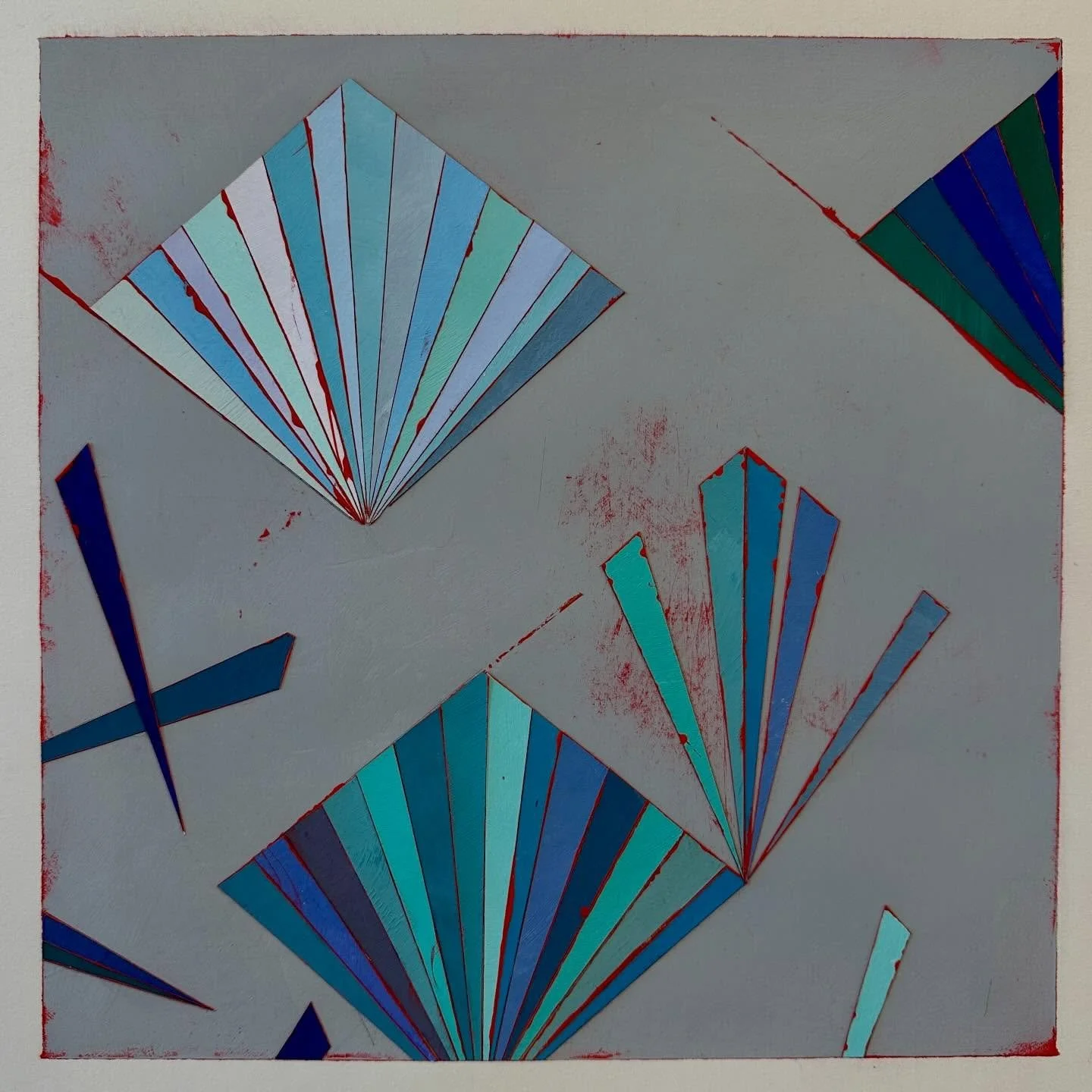 Lateral Thinking, 10&rdquo; x 10&rdquo; gouache and paper collage. 

An idea that succeeds in one medium may not translate to another. The fun is in looking at a problem in a new or different way, exploring what rules can be changed or modified, chal