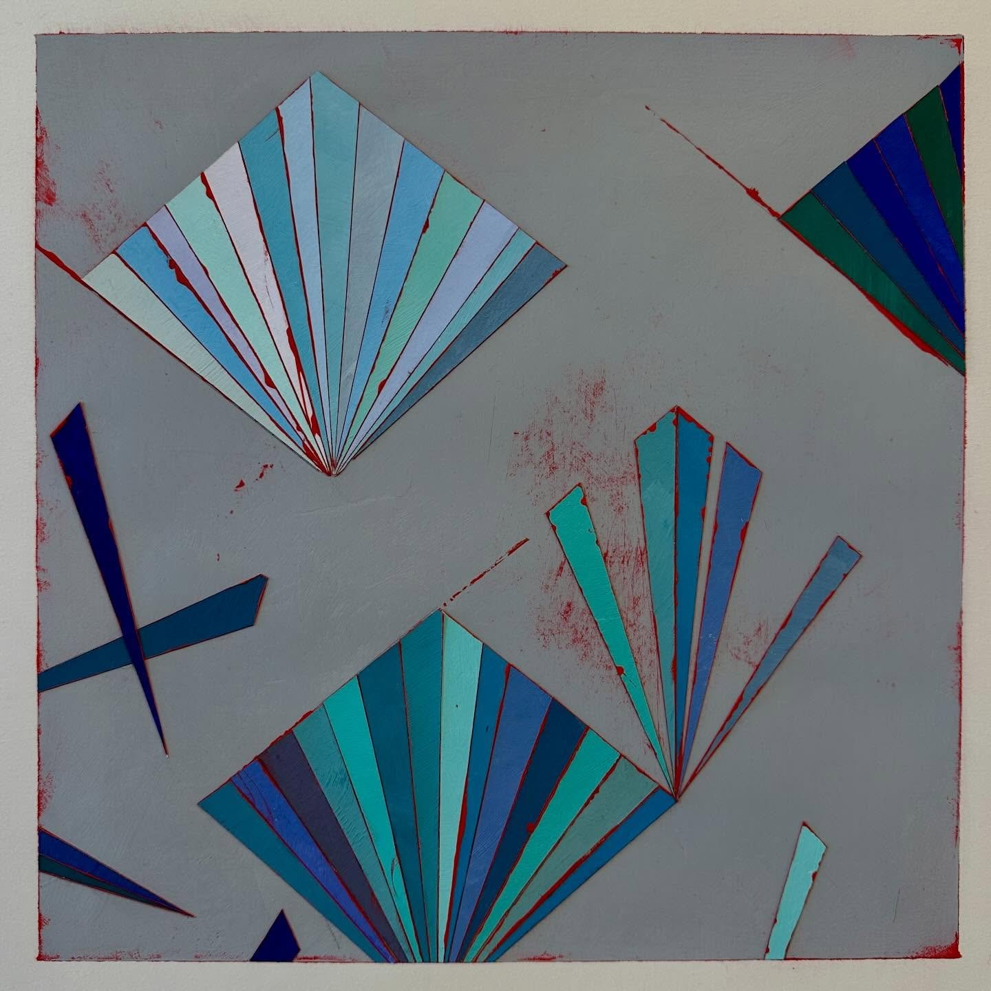 Lateral Thinking, 10&rdquo; x 10&rdquo; gouache, flashe, and paper collage. 

An idea that succeeds in one medium may not translate to another. The fun is in looking at a problem in a new or different way, exploring what rules can be changed or modif