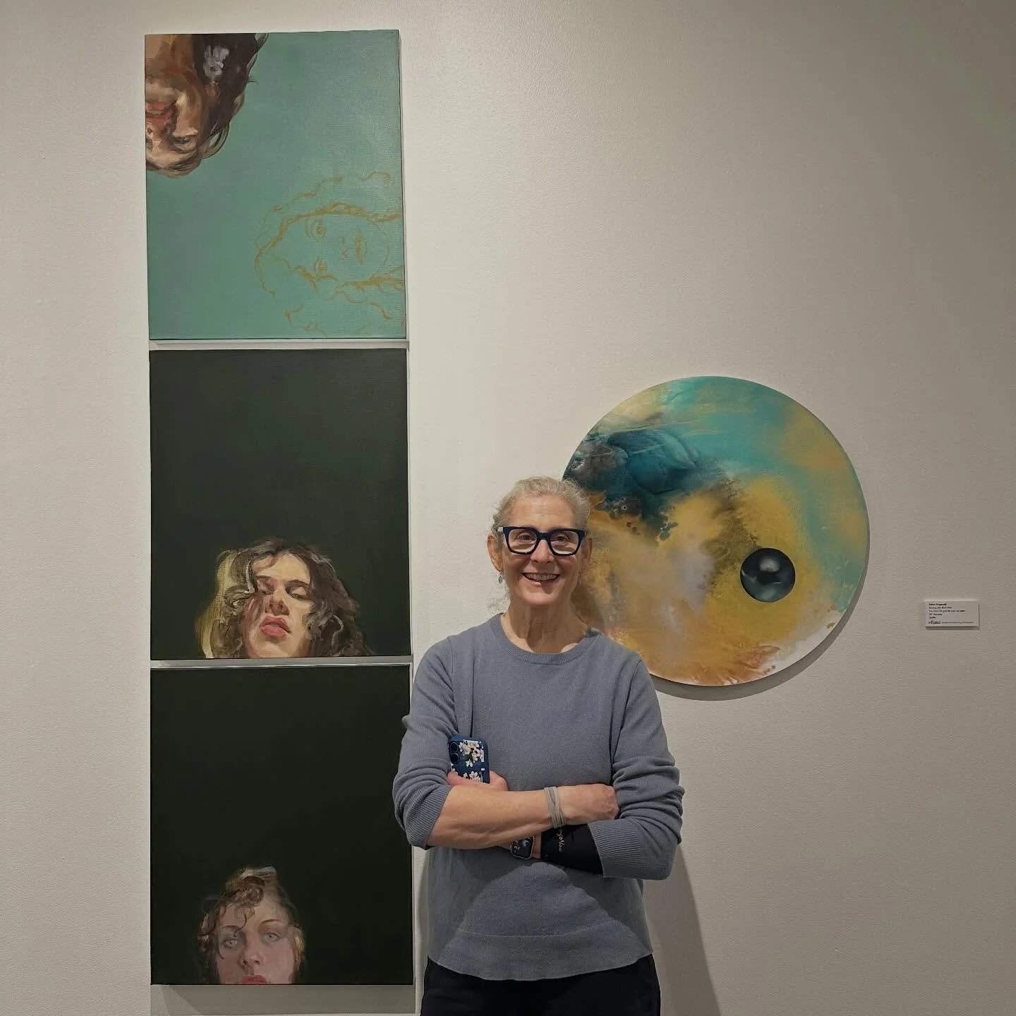 Kathryn @geismarart and I had a wonderful visit to @dorotheavancamp &rsquo;s studio yesterday. Along the way we stopped in to the Gallery at Atlantic Wharf to spend time with Lucid Ground, a beautiful exhibit of work by artists in the Pell Lucy Artis